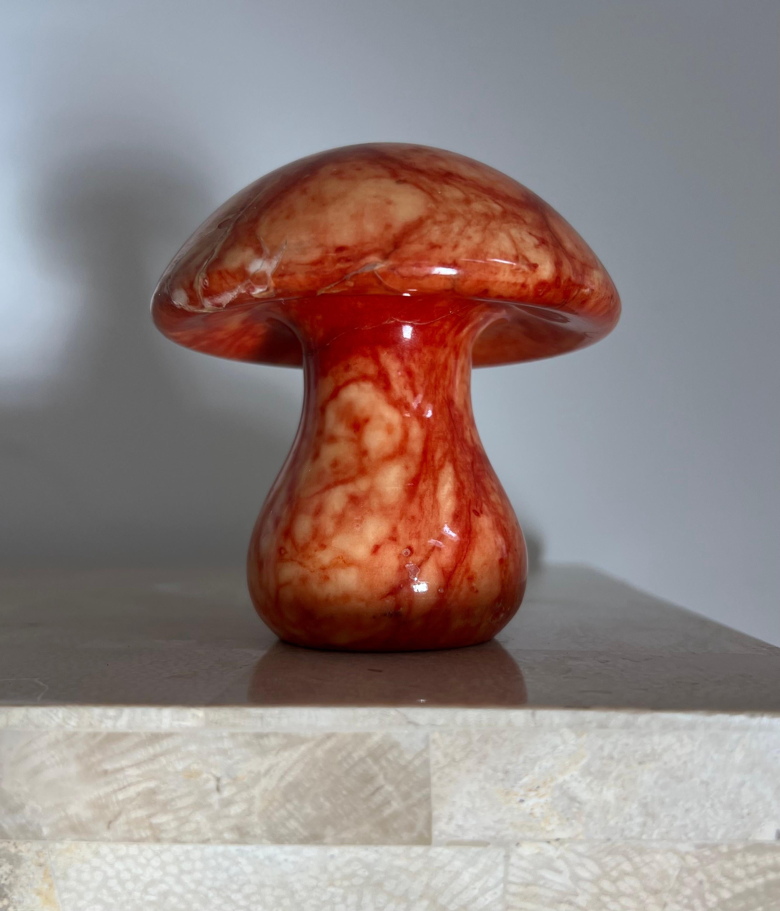 Large vintage Italian mcm marble mushroom objet, 1960s In Good Condition In View Park, CA