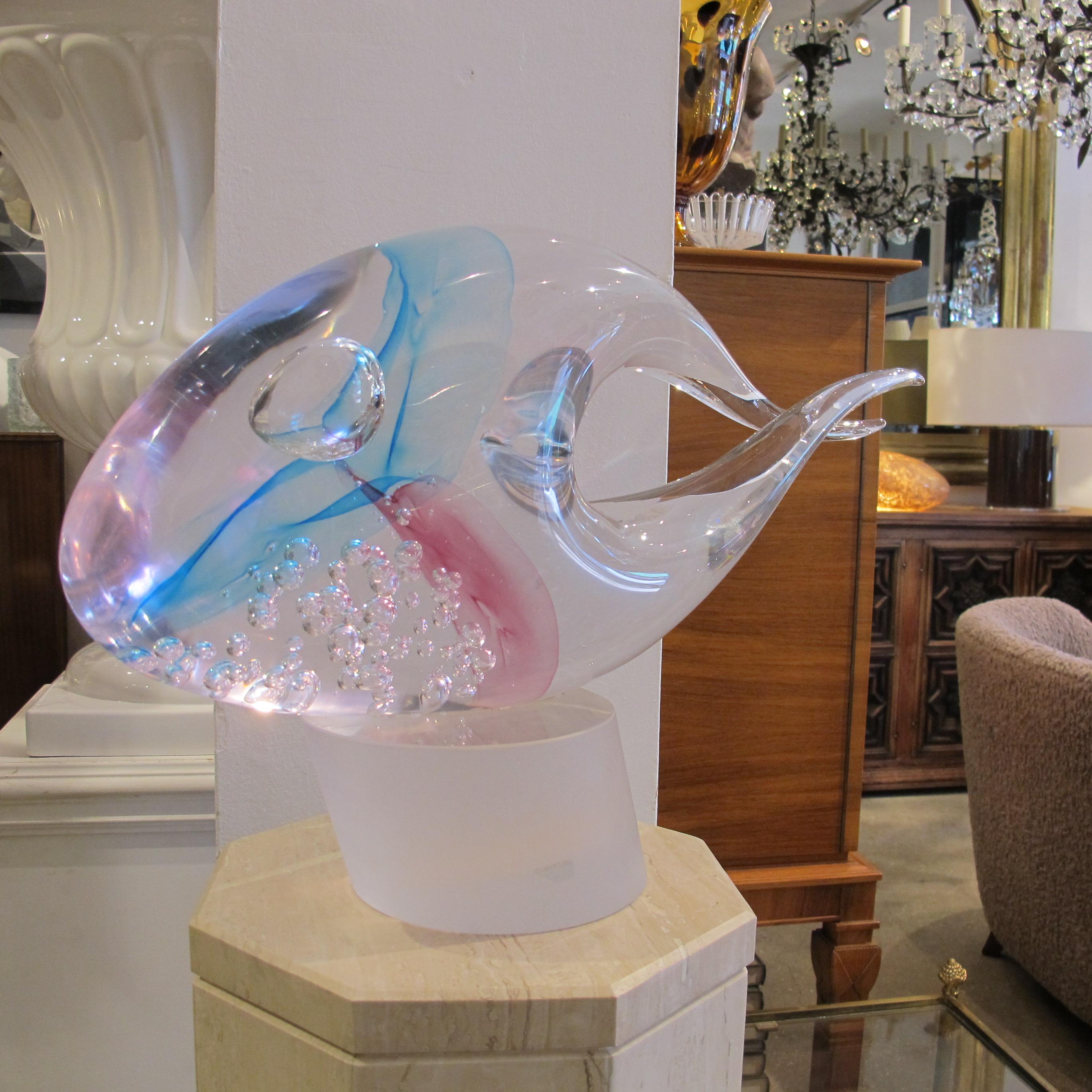 Grande sculpture italienne de poissons en verre de Murano, années 1960 en vente 4