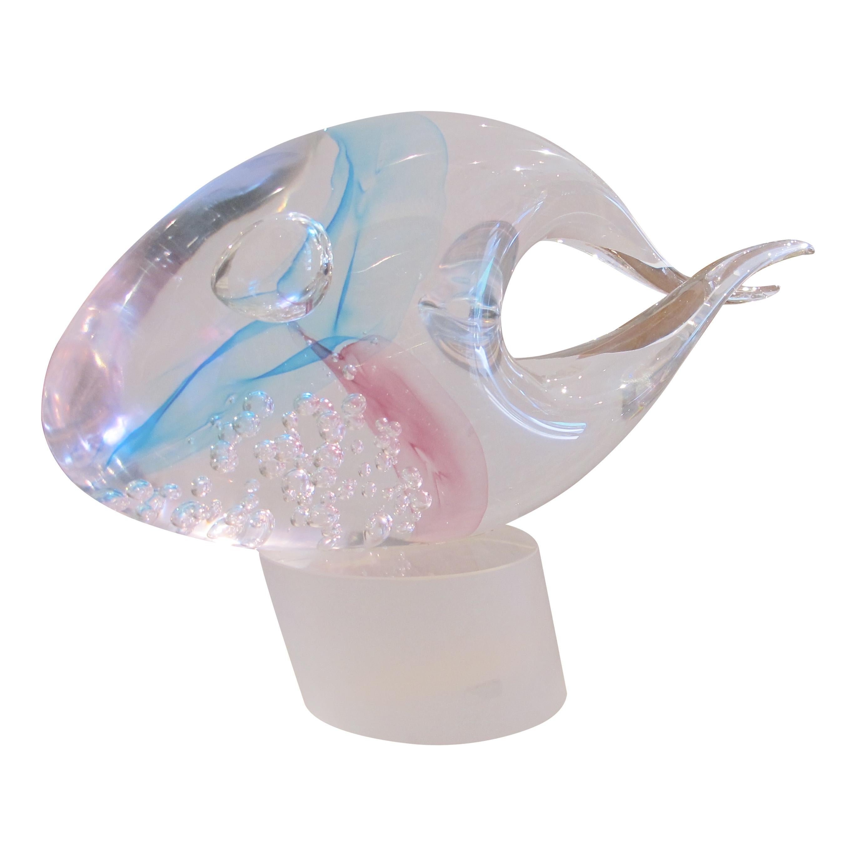 Fait main Grande sculpture italienne de poissons en verre de Murano, années 1960 en vente