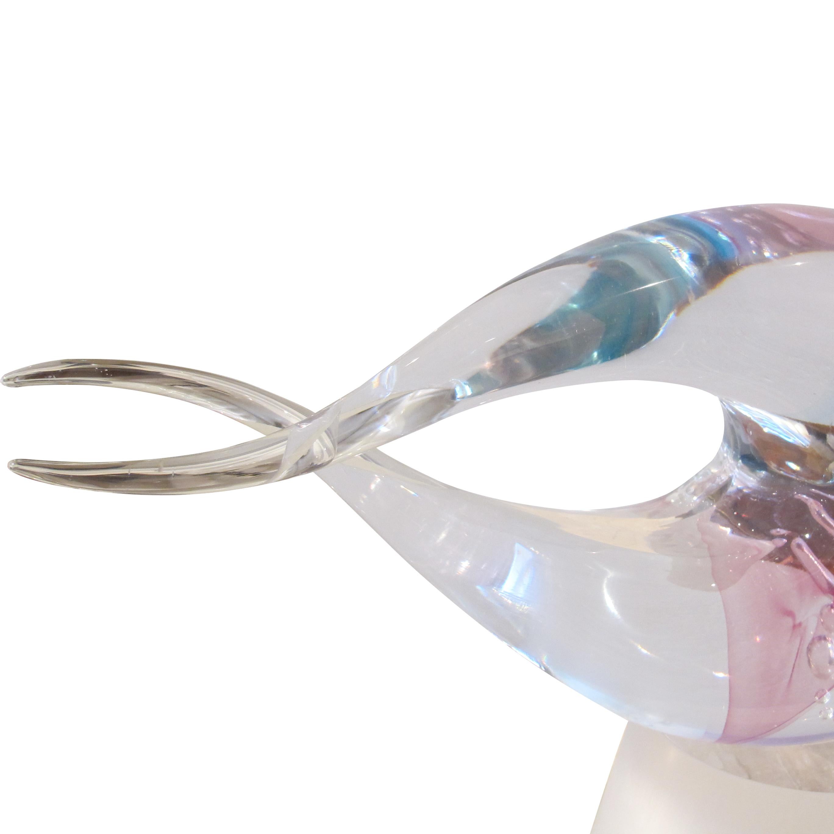 Milieu du XXe siècle Grande sculpture italienne de poissons en verre de Murano, années 1960 en vente