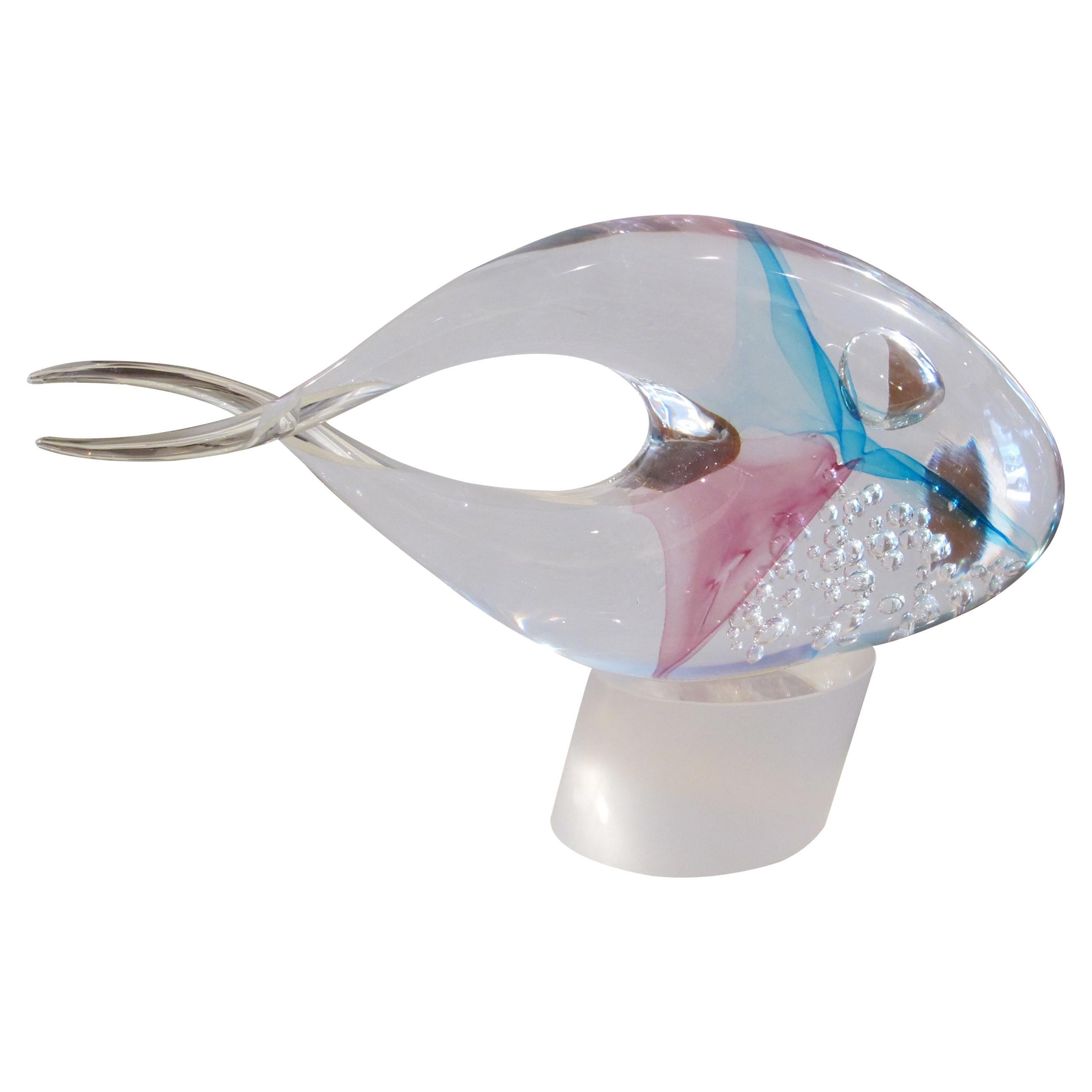 Large Vintage Italian Murano Glass Fish Sculpture, 1960s