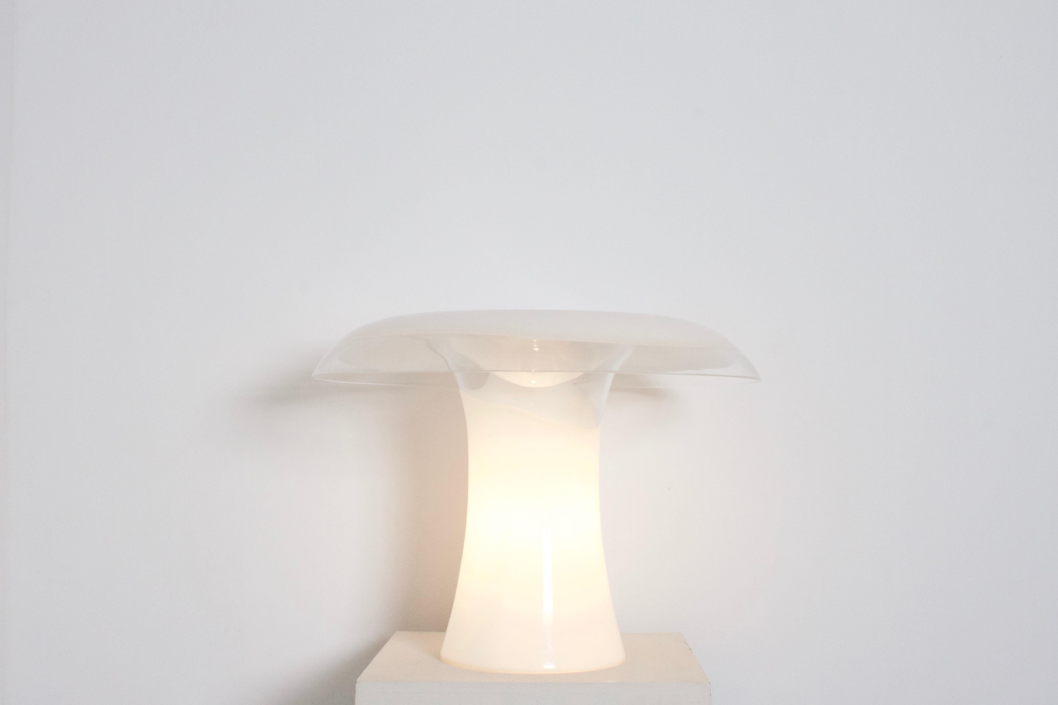 Mid-Century Modern Large Vintage Italian Murano Glass Mushroom Table Lamp, 1970s