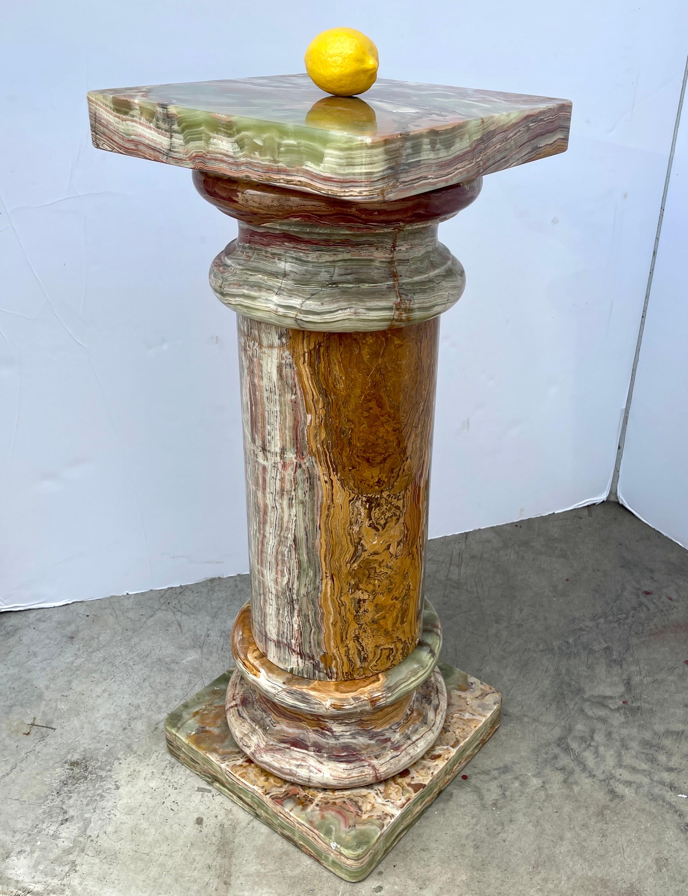 Large Vintage Italian Onyx Marble Pedestal Column 6