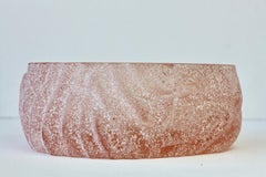 Large Vintage Italian Pink Murano Scavo Glass Bowl Maurizio Albarelli Attr.