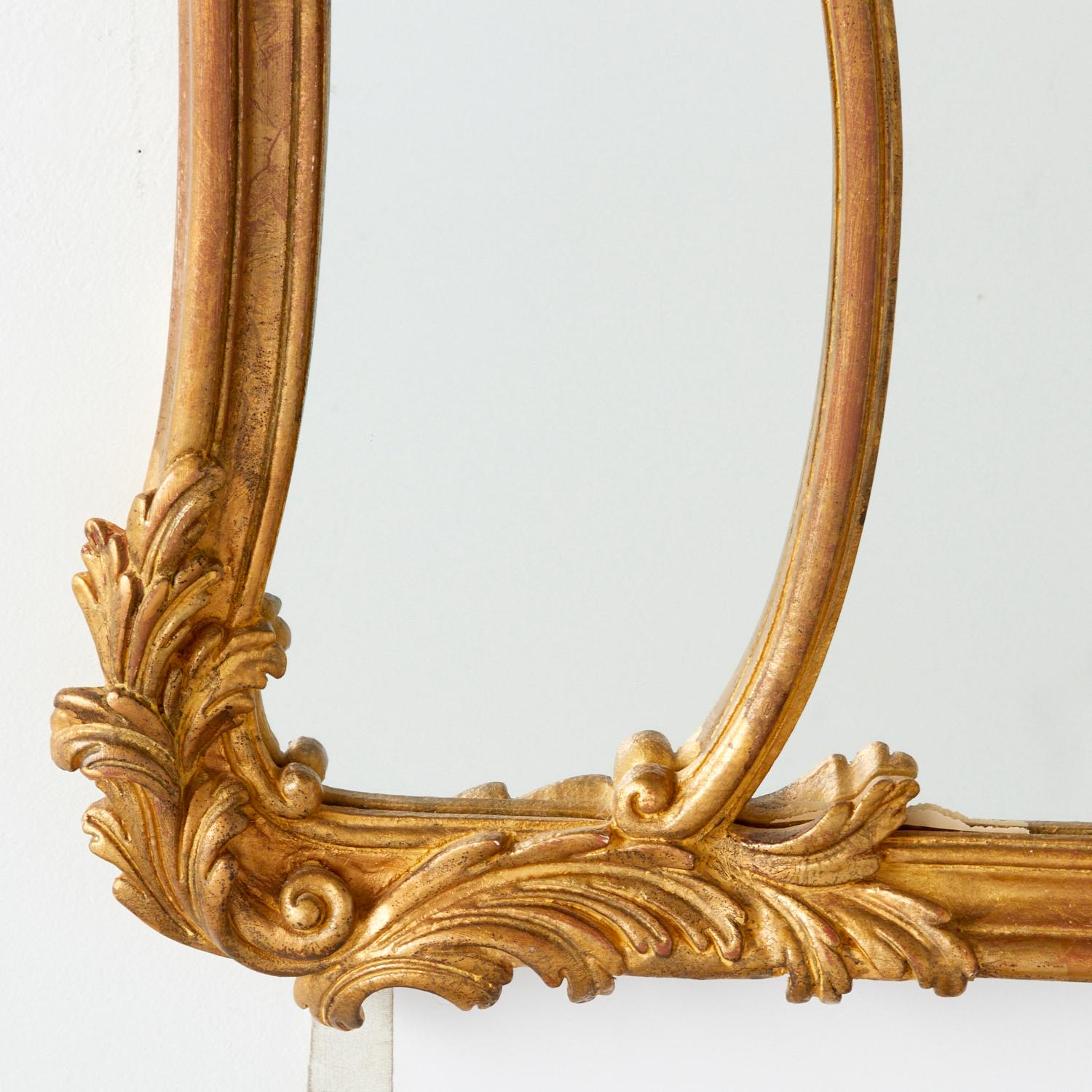 Mid-20th Century Large Vintage Italian Rococo Style Giltwood Mirror