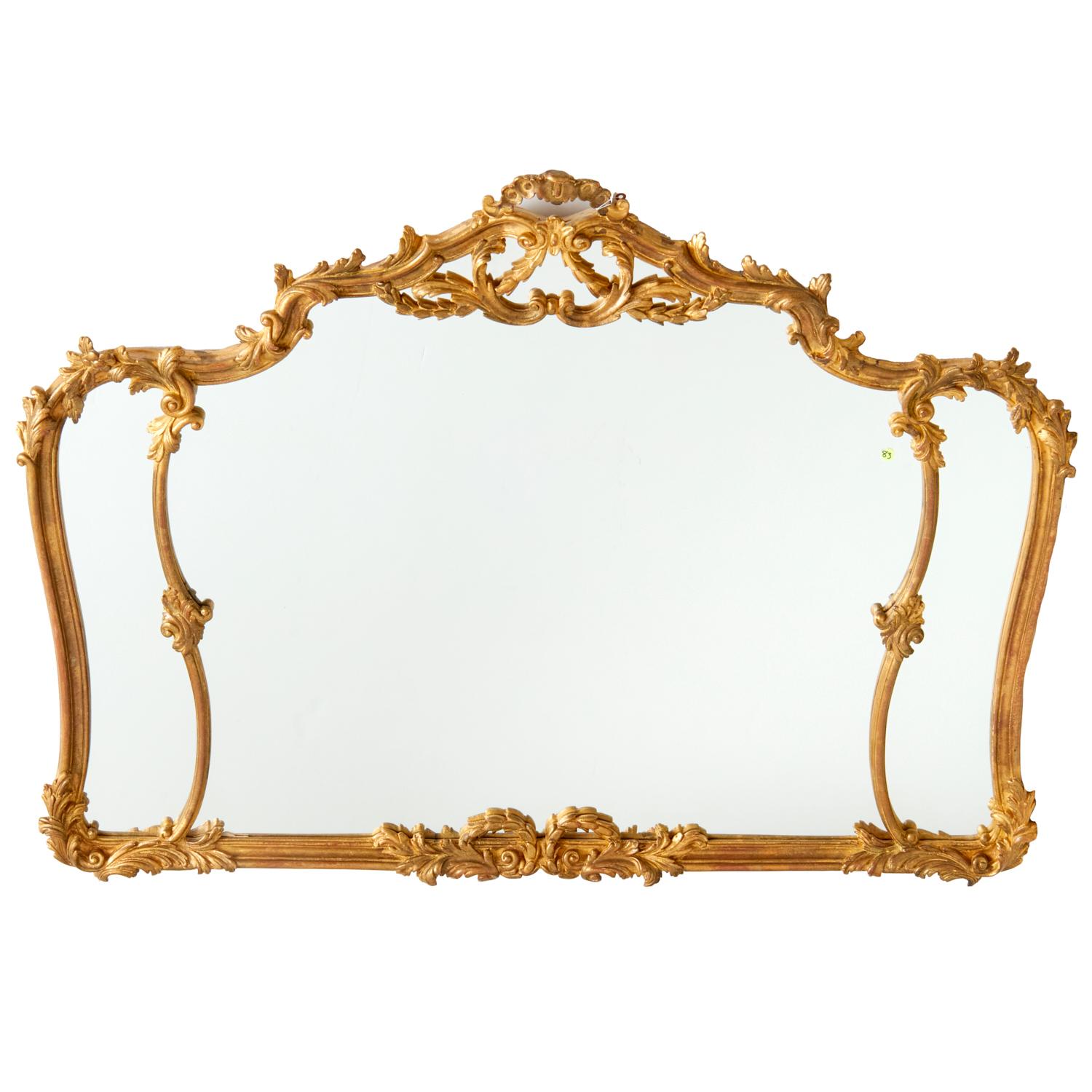 Large Vintage Italian Rococo Style Giltwood Mirror 3