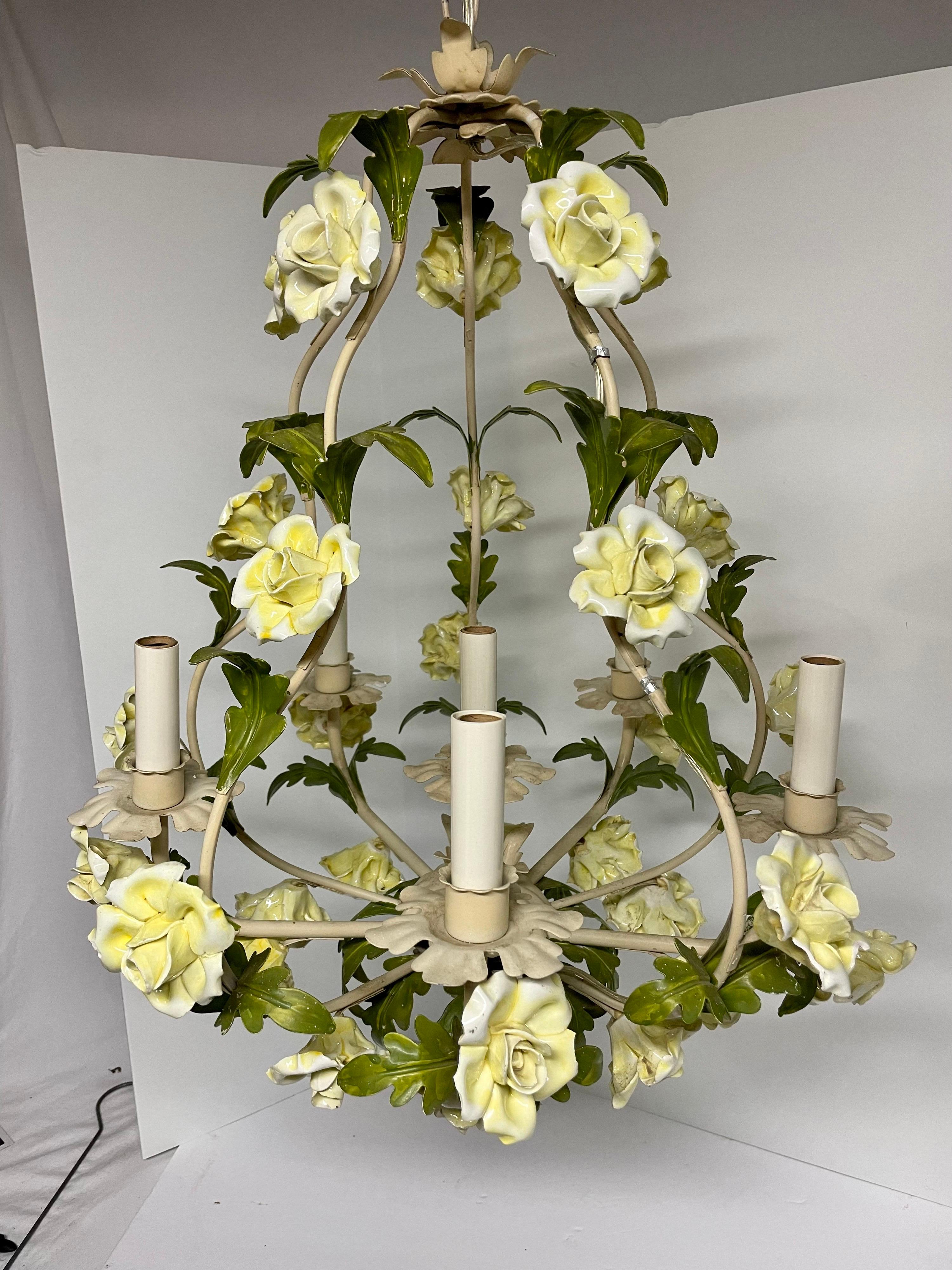 vintage floral chandelier