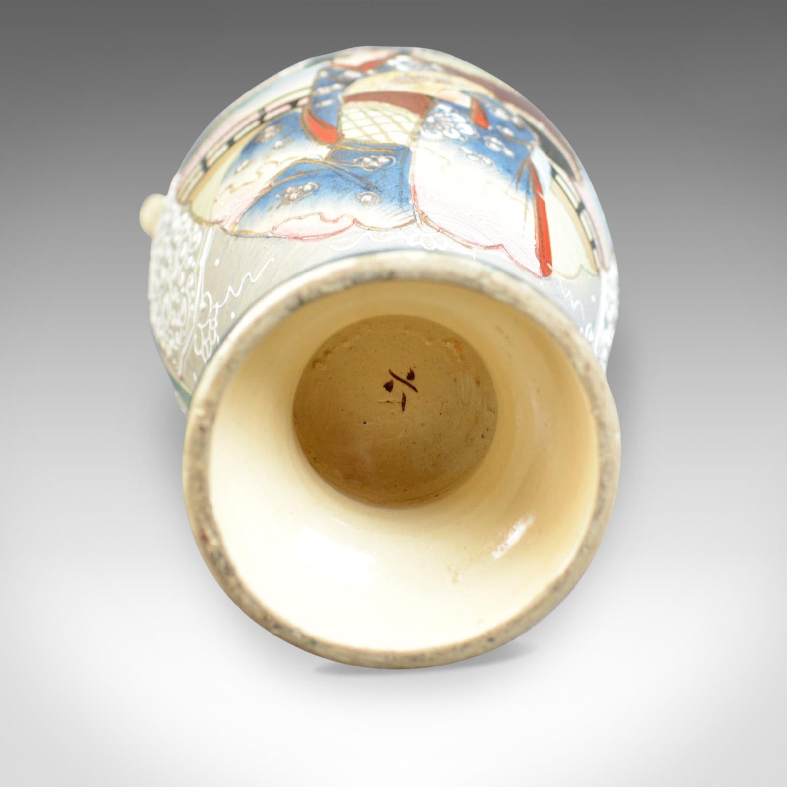 Large, Vintage Japanese Baluster Vase, Ceramic, Urn, Mid-Late 20th Century For Sale 3
