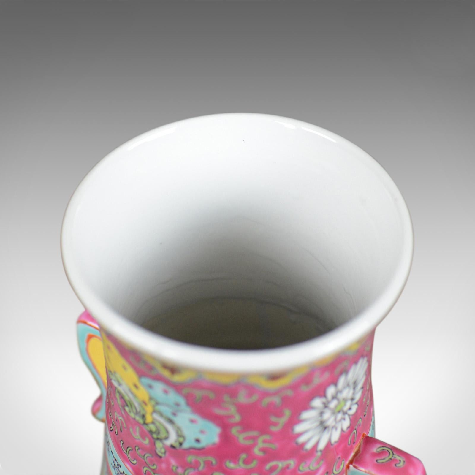 Large, Vintage, Japanese Baluster Vase, Decorative Oriental, Ceramic Urn For Sale 1