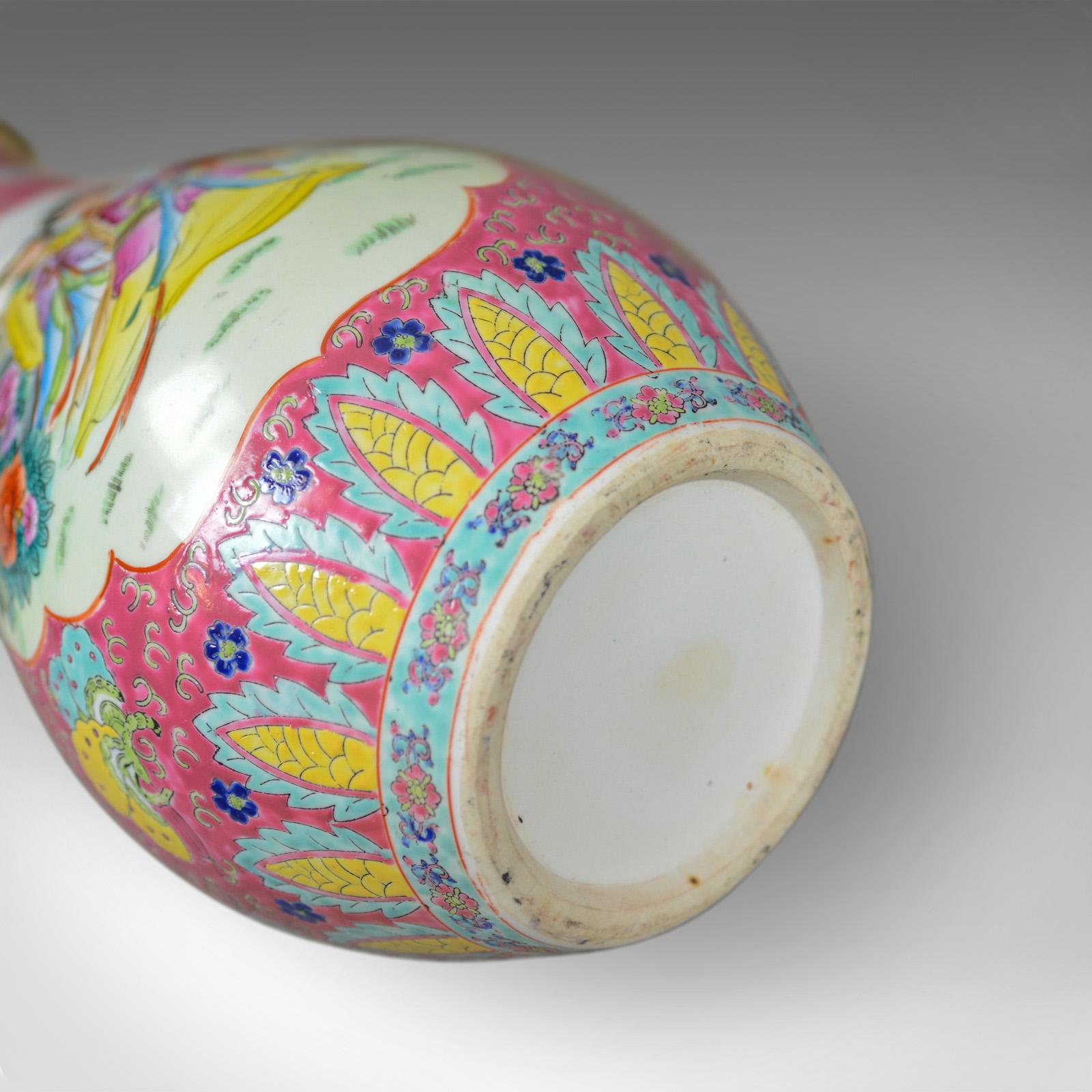 Large, Vintage, Japanese Baluster Vase, Decorative Oriental, Ceramic Urn For Sale 2