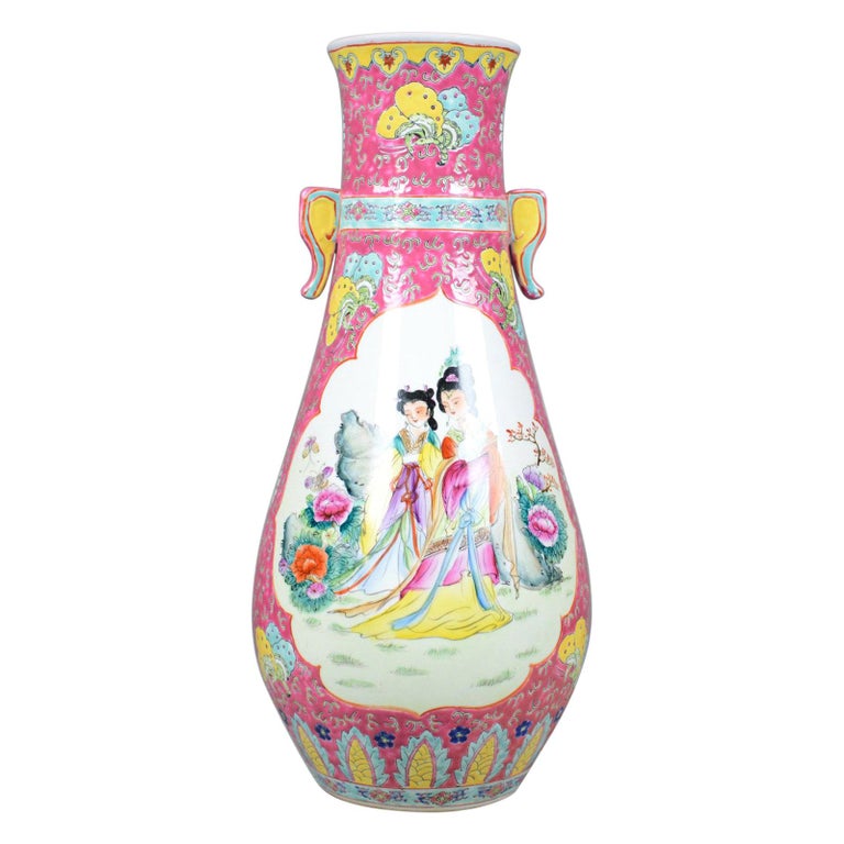 Large Vintage Japanese Baluster Vase Decorative Oriental