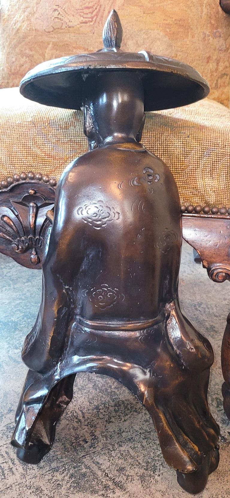 Large Vintage Japanese Bronzed Sculpture of Toba on His Mule For Sale 3