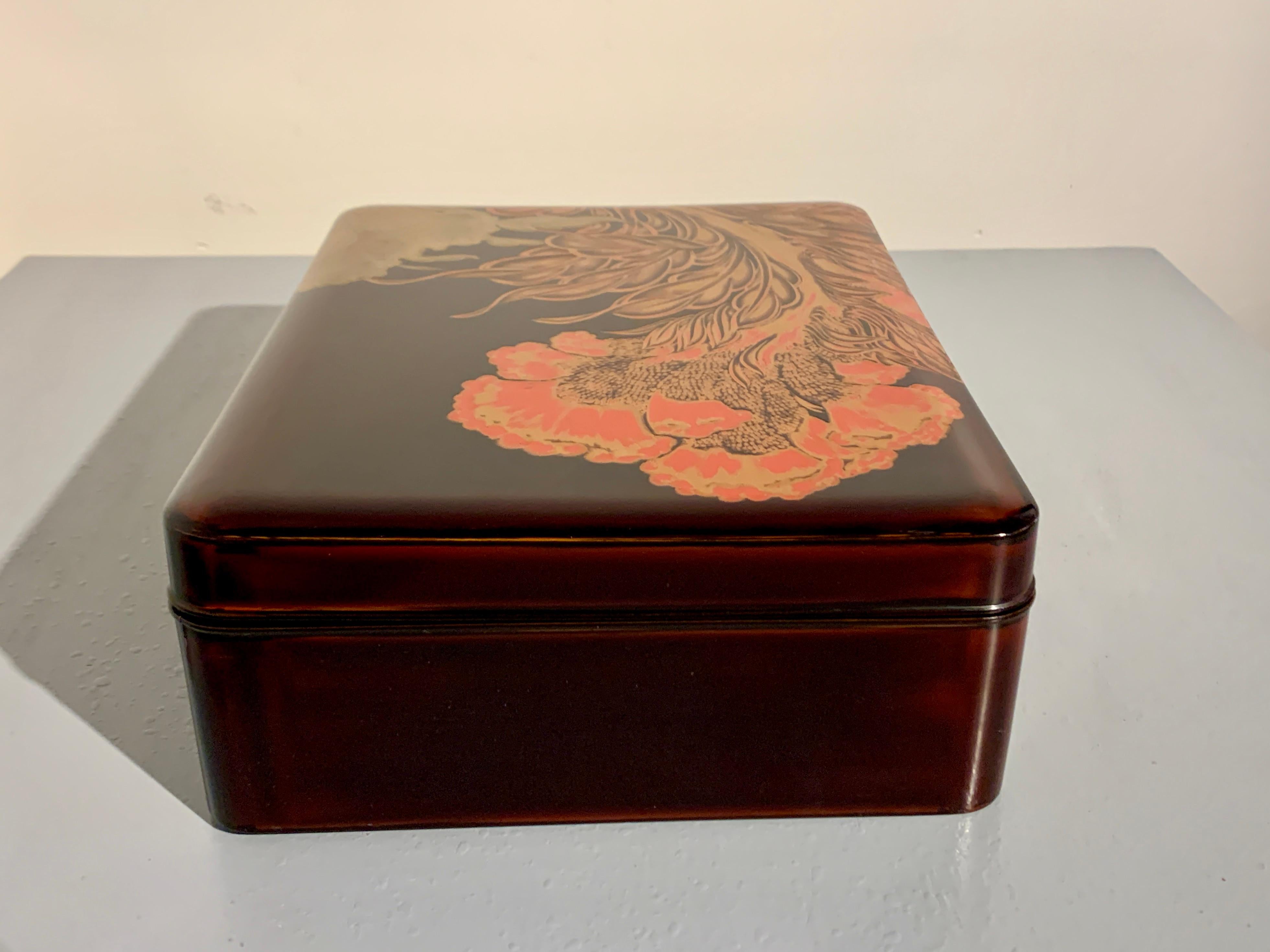 Mid-20th Century Large Vintage Japanese Lacquer Document Box, Ryoshibako, Showa Period, Japan For Sale