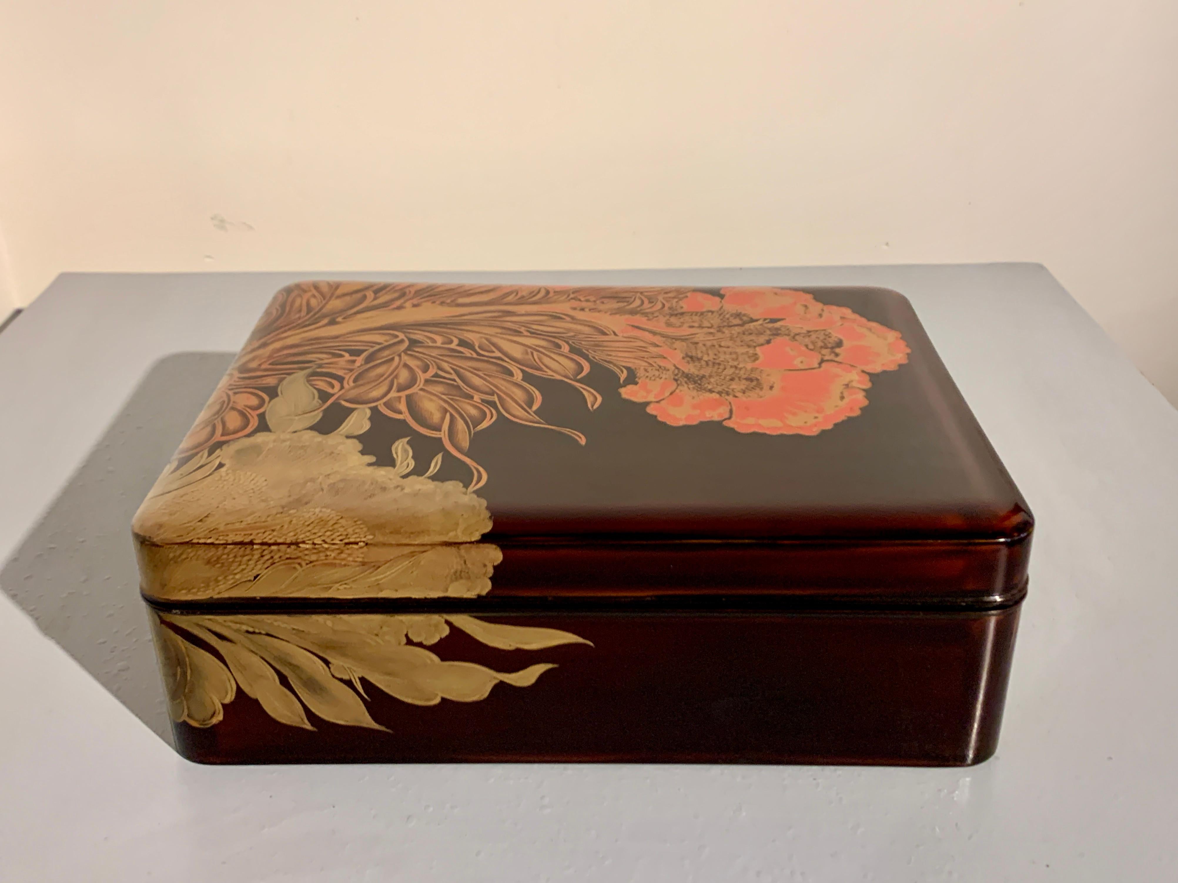 Large Vintage Japanese Lacquer Document Box, Ryoshibako, Showa Period, Japan 1