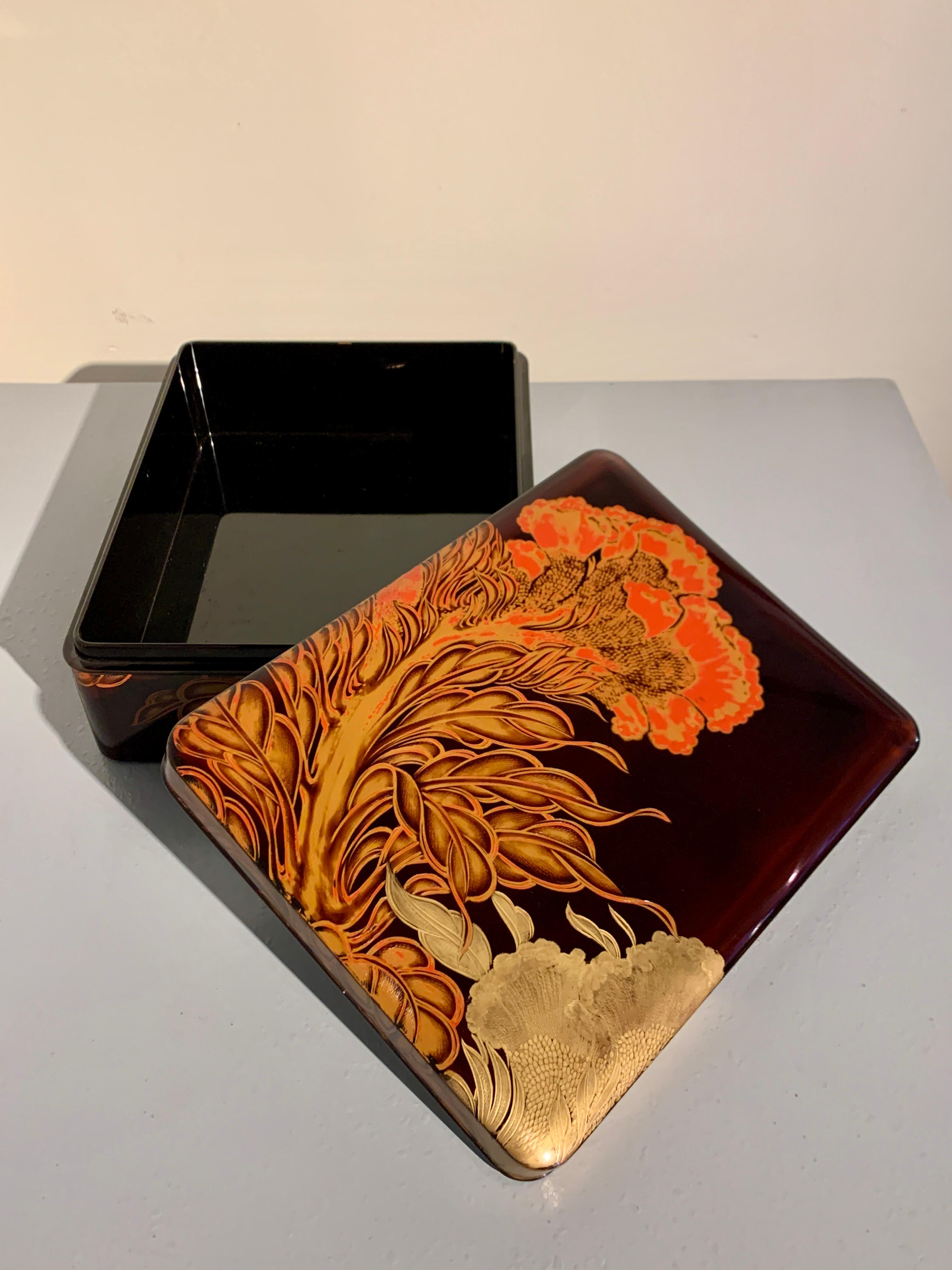 Large Vintage Japanese Lacquer Document Box, Ryoshibako, Showa Period, Japan For Sale 3