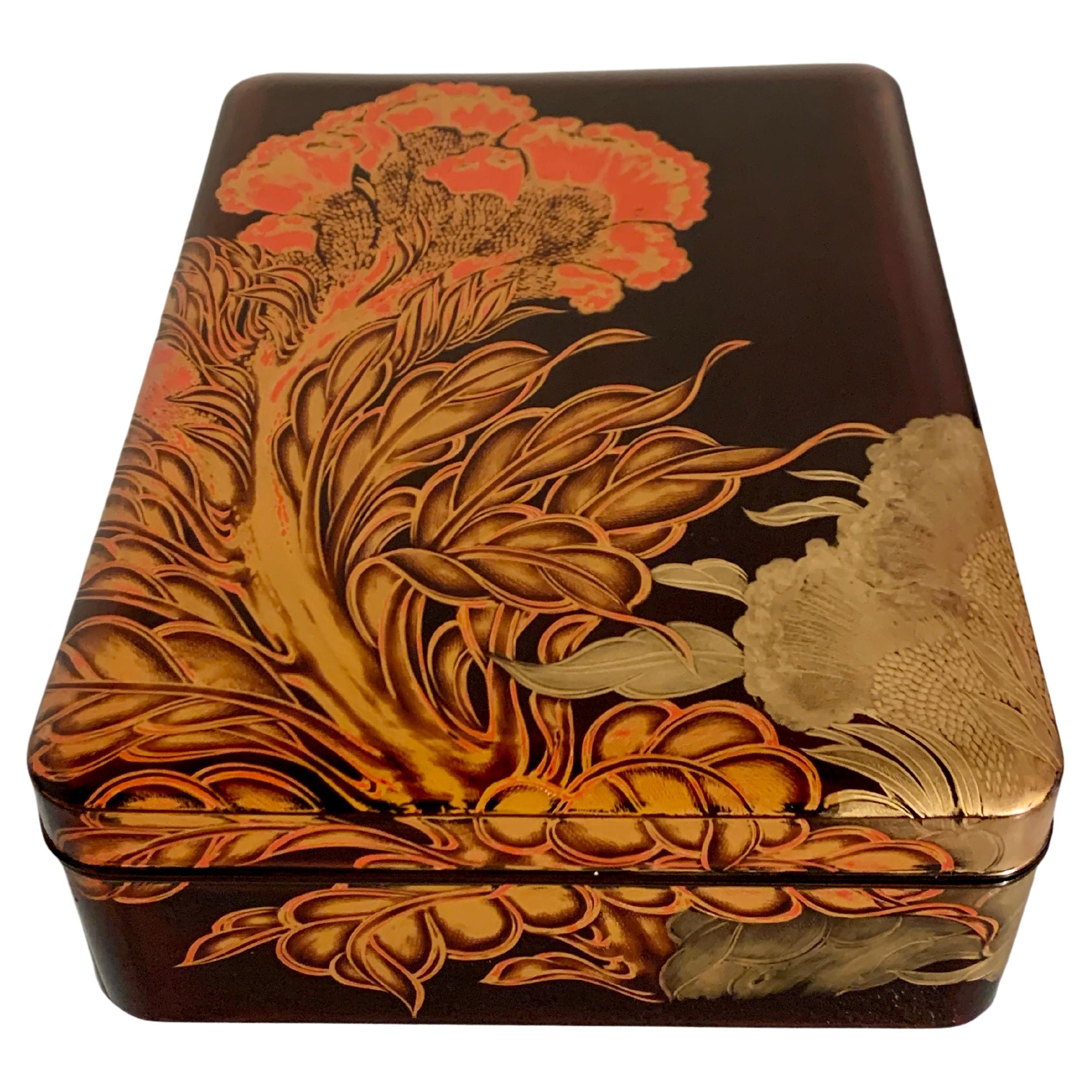 Large Vintage Japanese Lacquer Document Box, Ryoshibako, Showa Period, Japan For Sale