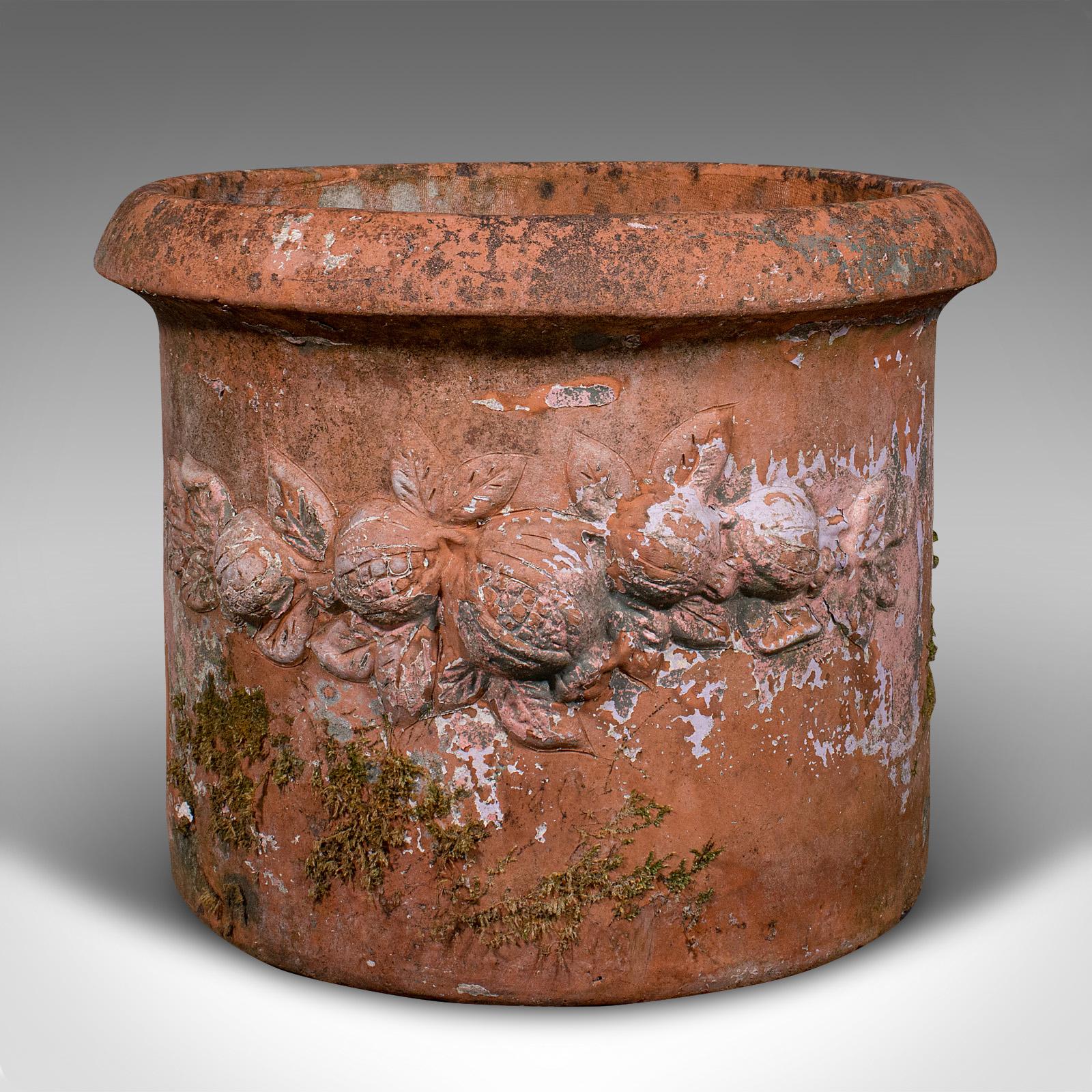 Mid-Century moderno Grande vaso jardiniere vintage, italiano, in terracotta, da esterno, fioriera da giardino, 1970 in vendita