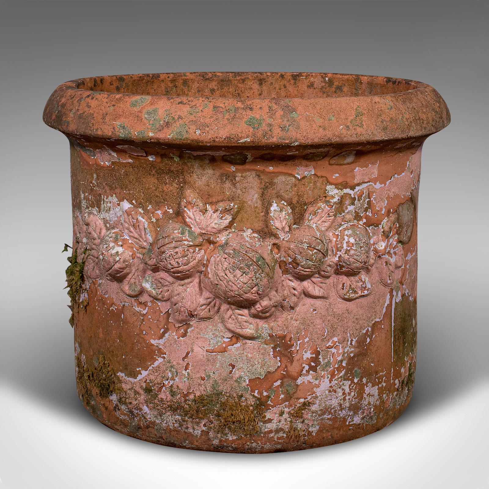 Grande vaso jardiniere vintage, italiano, in terracotta, da esterno, fioriera da giardino, 1970 In condizioni buone in vendita a Hele, Devon, GB