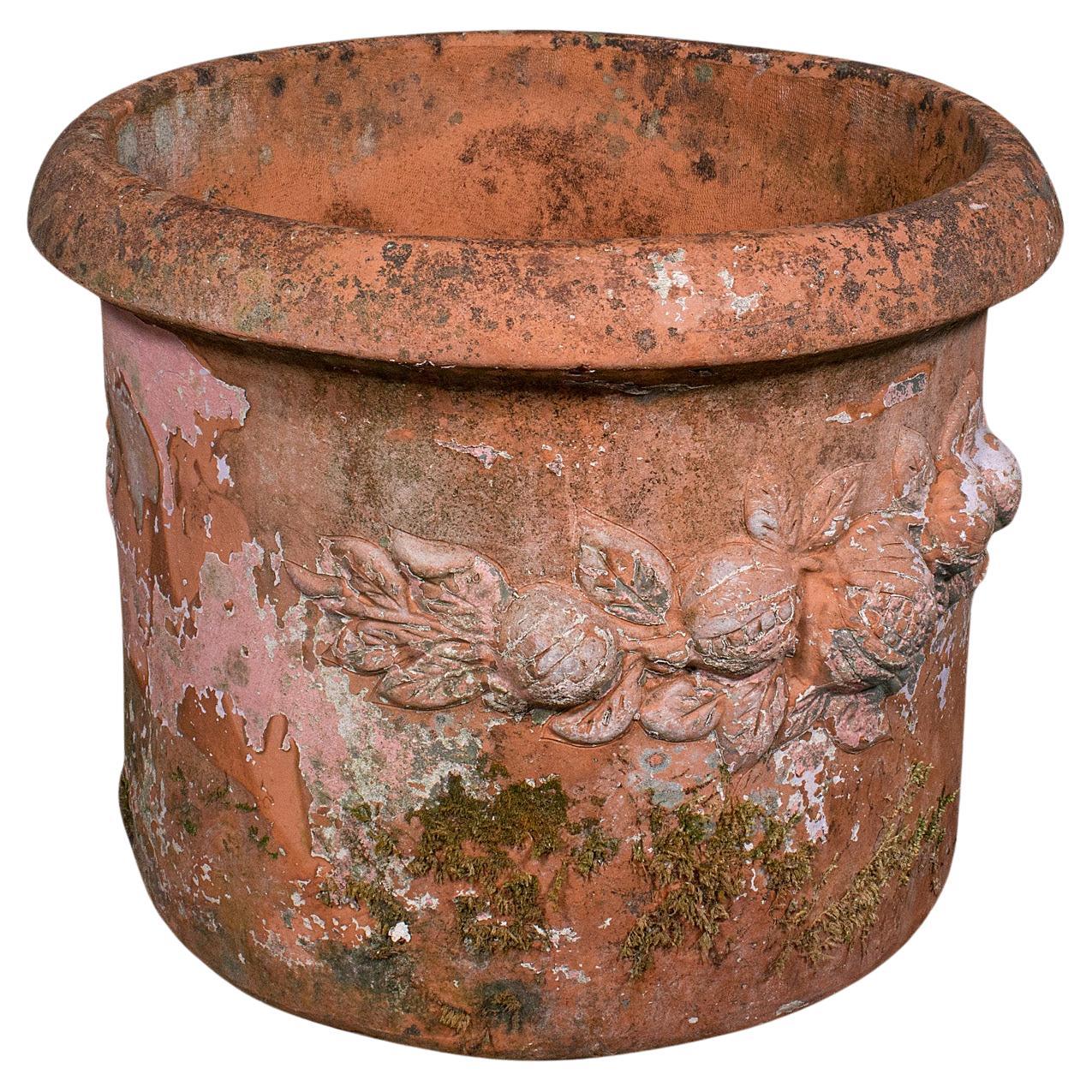 Großer Vintage-Jardinière-Topf, Italienisch, Terrakotta, Außenbereich, Garten-Pflanzgefäß, 1970