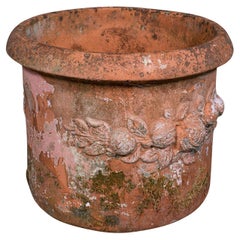 Grand pot de jardinière italien, terre cuite, extérieur, jardinière de jardin, 1970