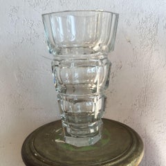 Large Vintage Josef Hoffmann Design Crystal Vase