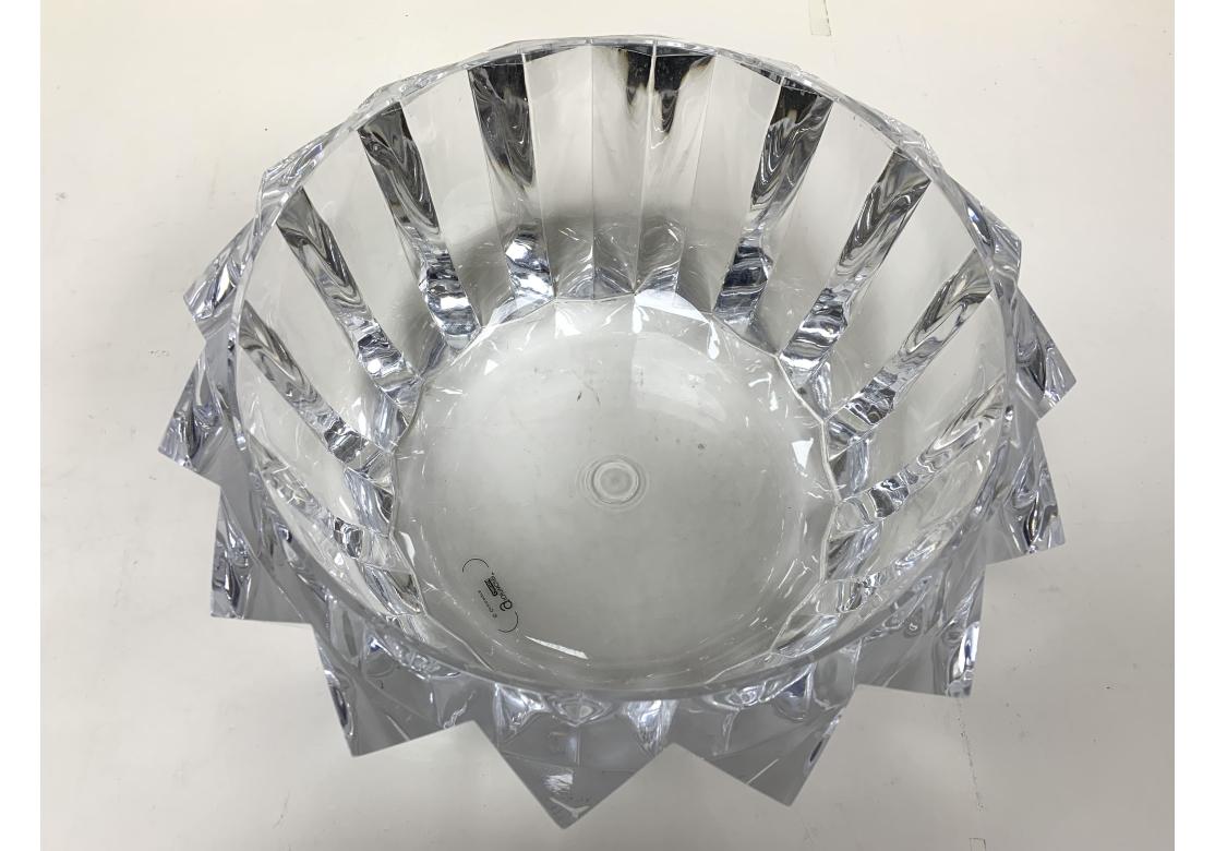 Large starburst form lucite bowl with faceted cuts designed y Judith Kruger for Grainware. The bowl retains the original acrylic sticker.

Dimensions: 11 3/4