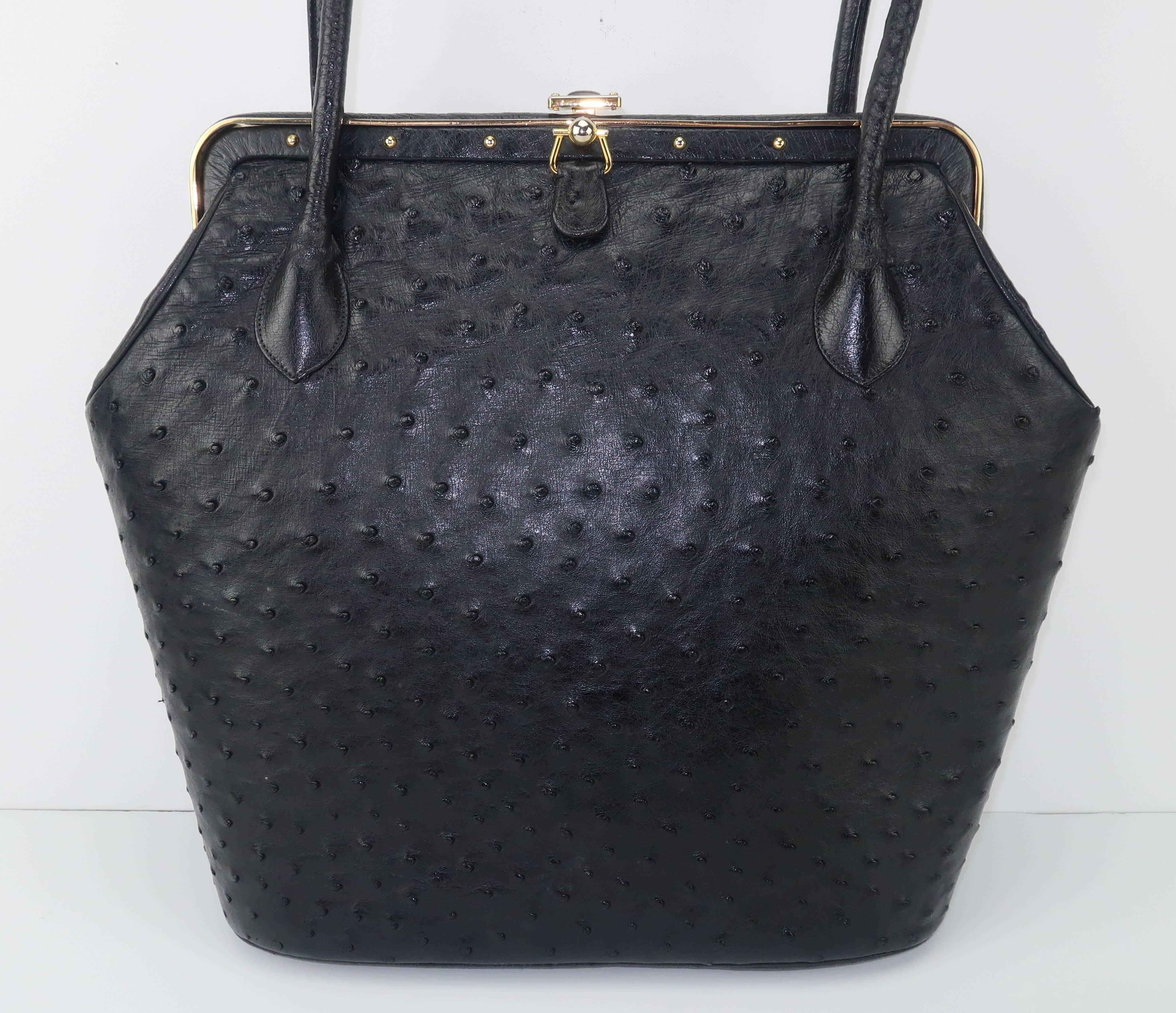 black ostrich purse