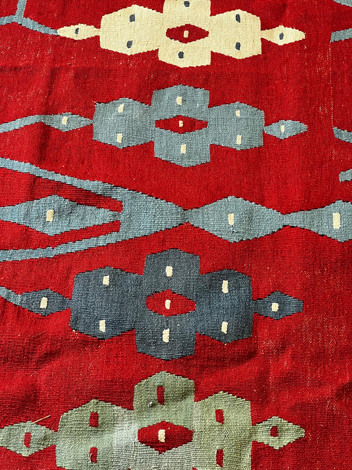 Art déco Grand tapis Kilim vintage en vente