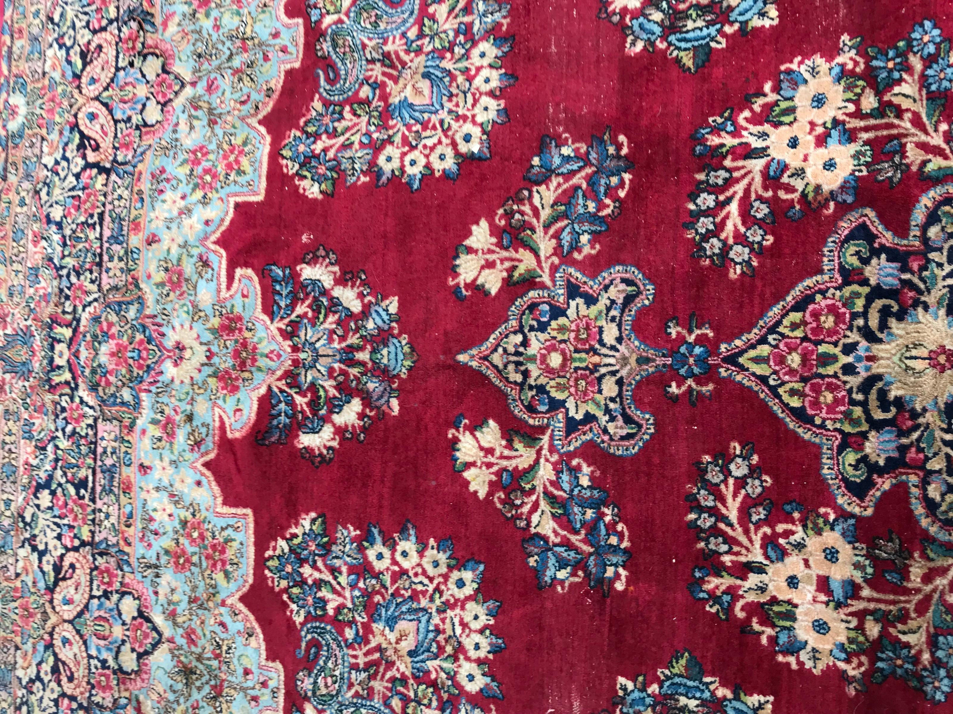 Fine Large Kirman Rug with savonnerie design  For Sale 3
