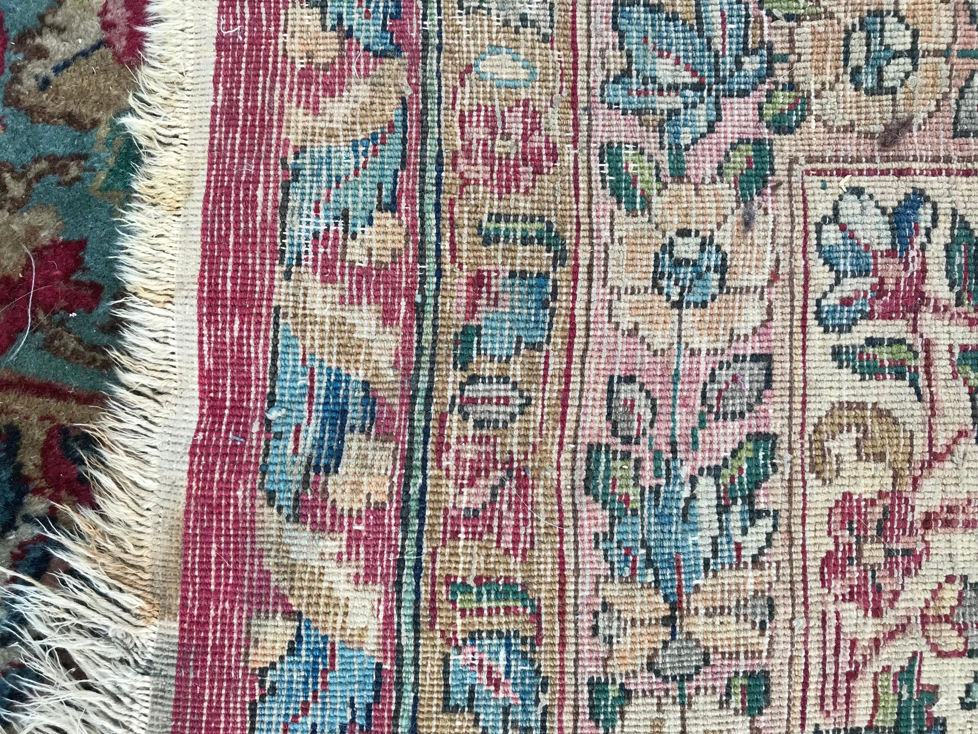 Fine Large Kirman Rug with savonnerie design  For Sale 10