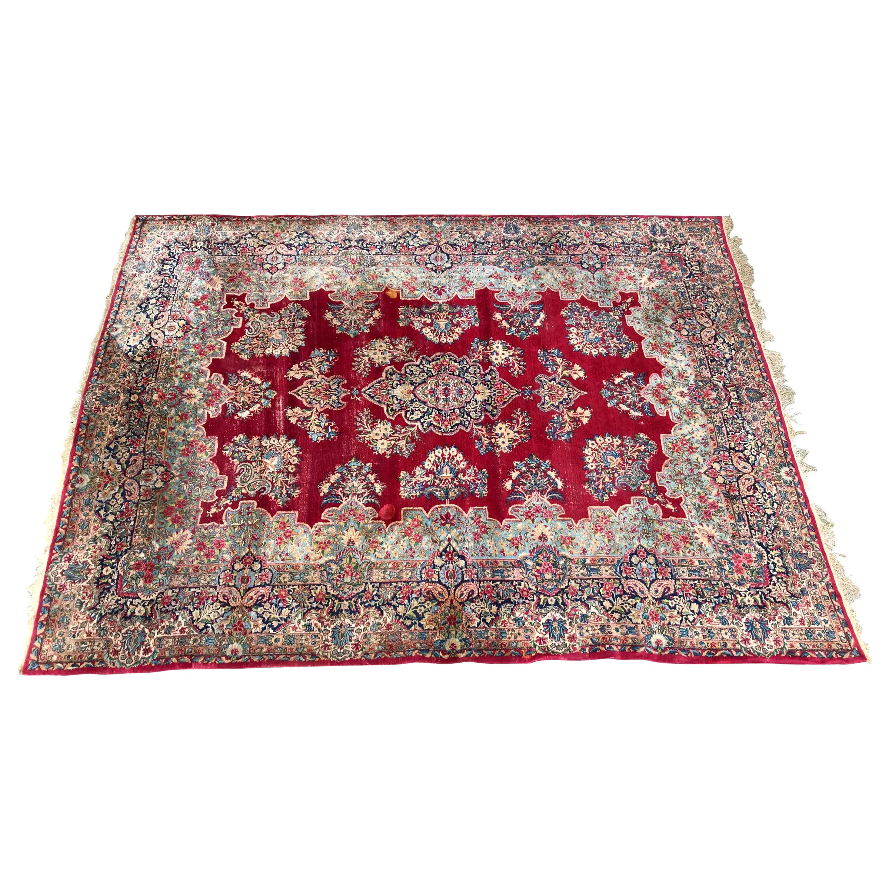 Fine Large Kirman Rug with savonnerie design  For Sale