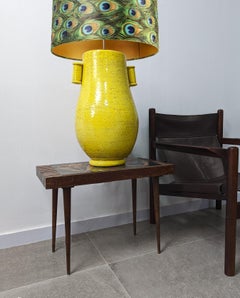 Large Vintage Lamp in Yellow Ceramic, 1970s