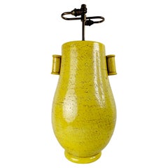 Large Vintage Lamp in Yellow Ceramic, 1970s