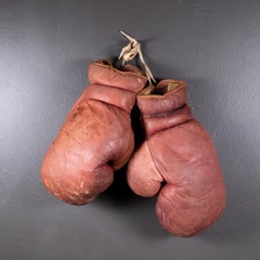 Large Vintage Leather and Horse Hair Boxing Gloves c.1950