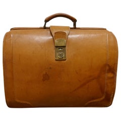 Large Retro Leather Brief Case, Doctors Bag