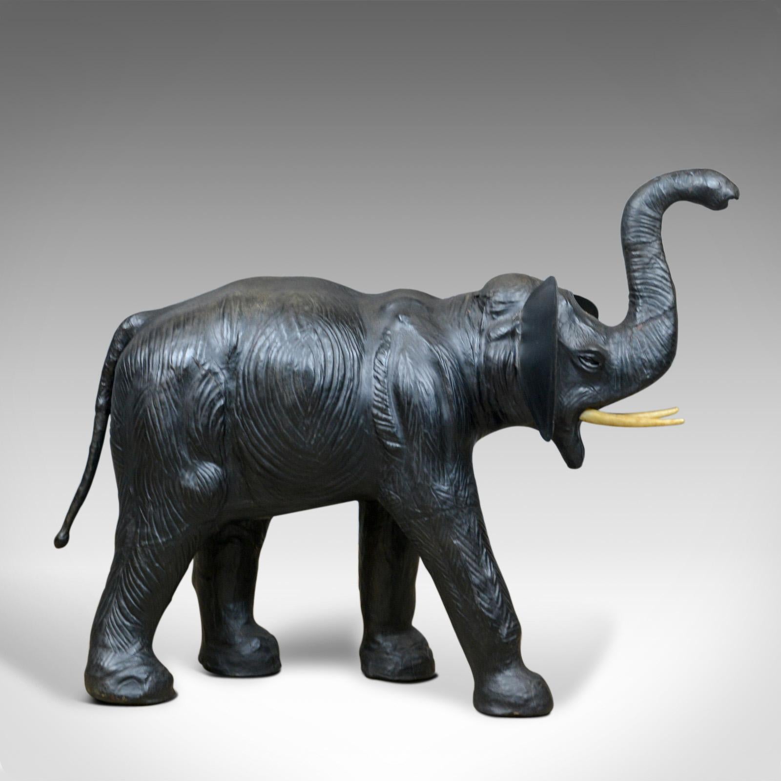 large leather elephant statue