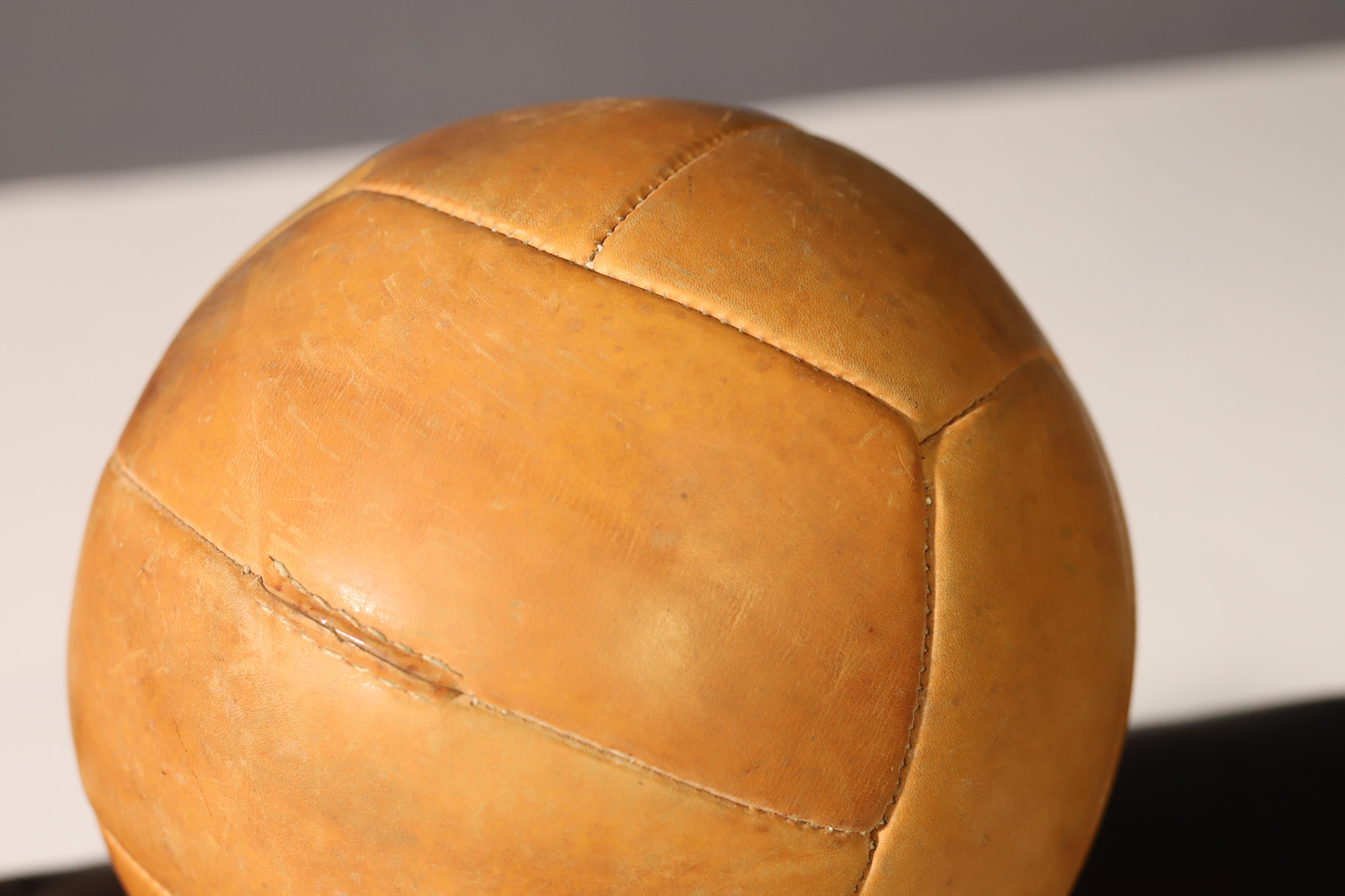 Large Vintage Leather Medicine Ball For Sale 3