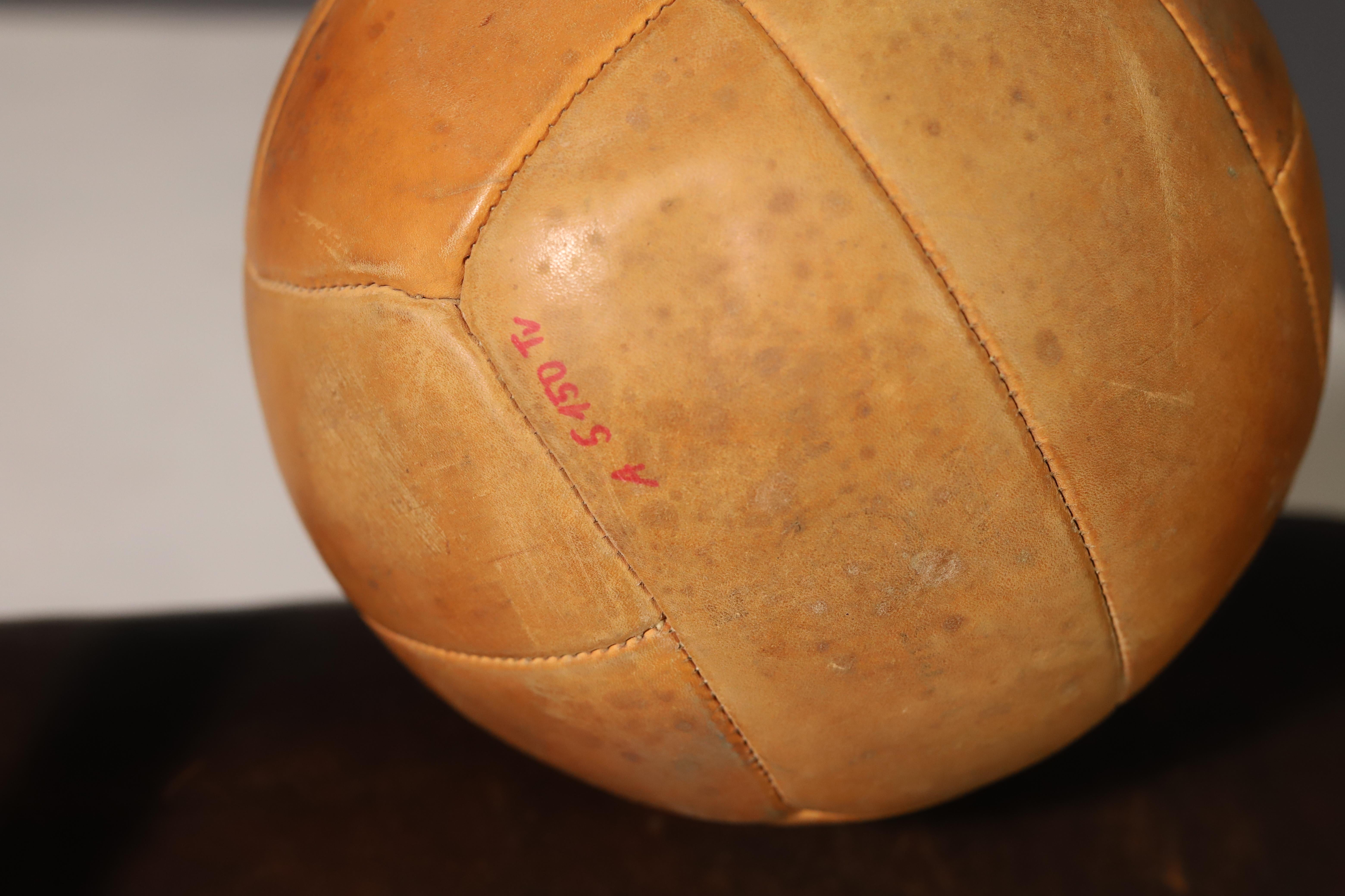 Large Vintage Leather Medicine Ball For Sale 4
