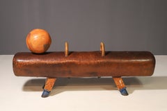 Large Vintage Leather Medicine Ball