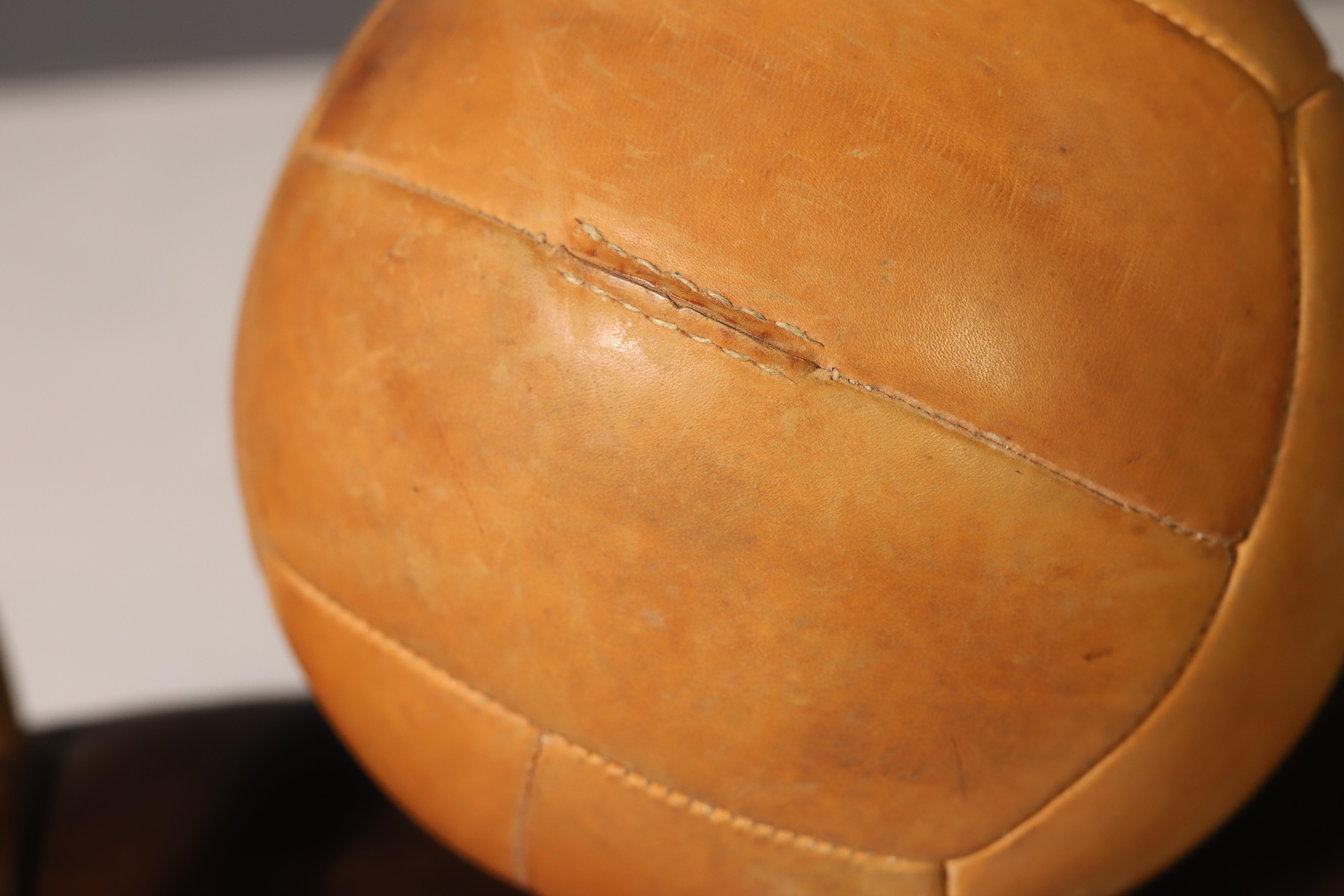 Large Vintage Leather Medicine Ball For Sale 2
