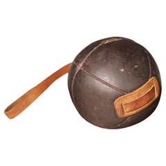 Palla medica in pelle vintage di grandi dimensioni