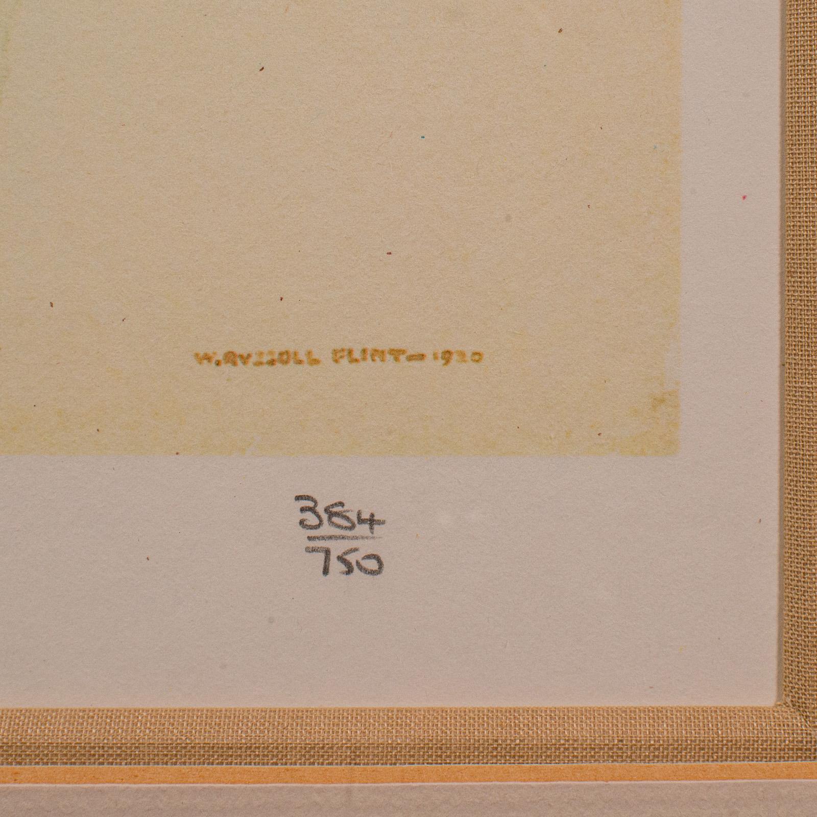 Großer Vintage-Kunstdruck in limitierter Auflage, englisch, gerahmt, William Russell Flint im Angebot 3