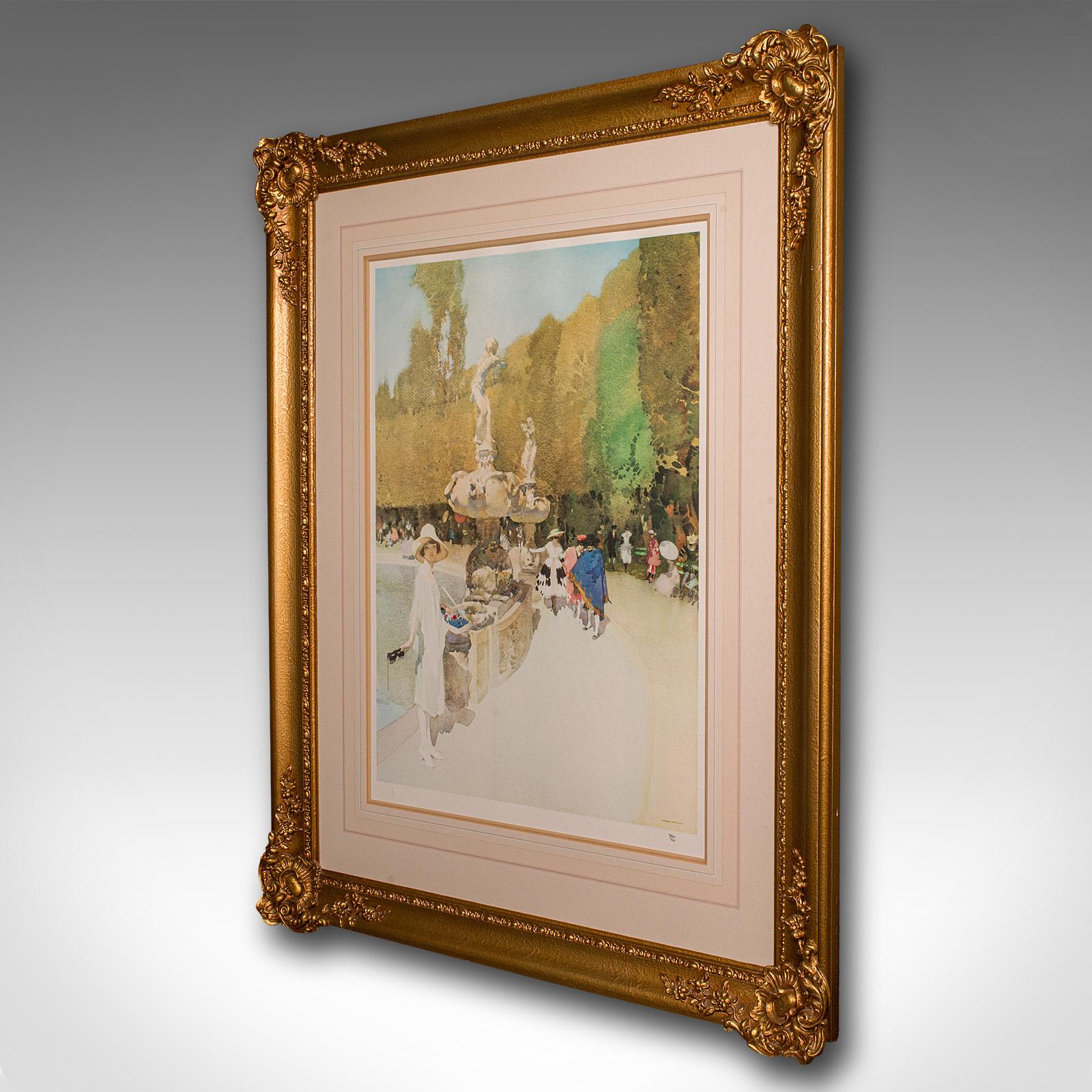 Großer Vintage-Kunstdruck in limitierter Auflage, englisch, gerahmt, William Russell Flint (Moderne der Mitte des Jahrhunderts) im Angebot