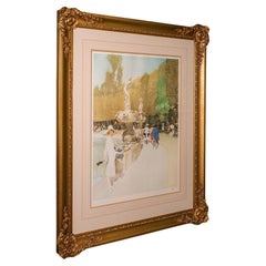 Gran impresión artística vintage de edición limitada, inglesa, enmarcada, William Russell Flint
