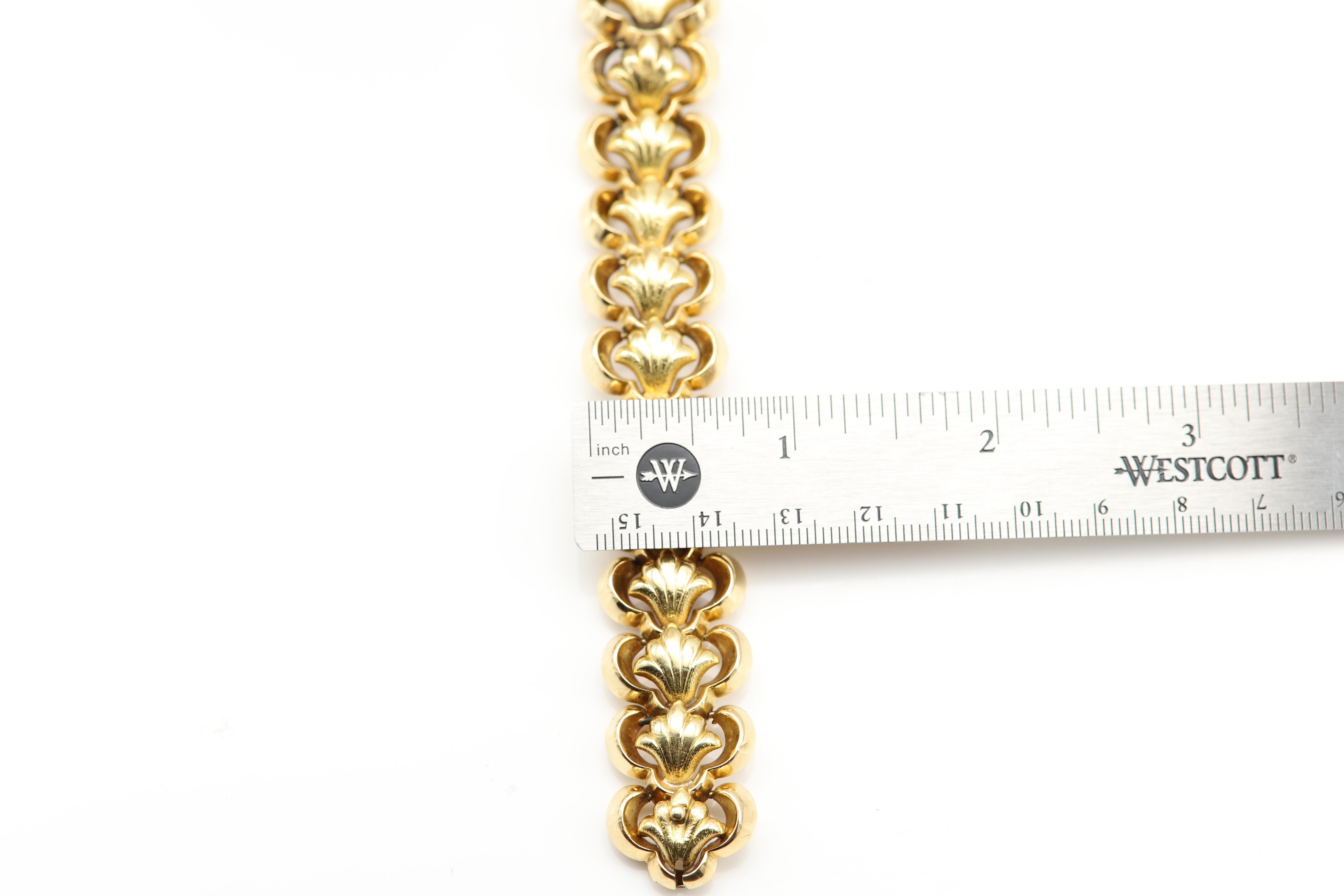 Grande bracciale A Link d'epoca, circa 1920, 18 carati in ottime condizioni in vendita 6