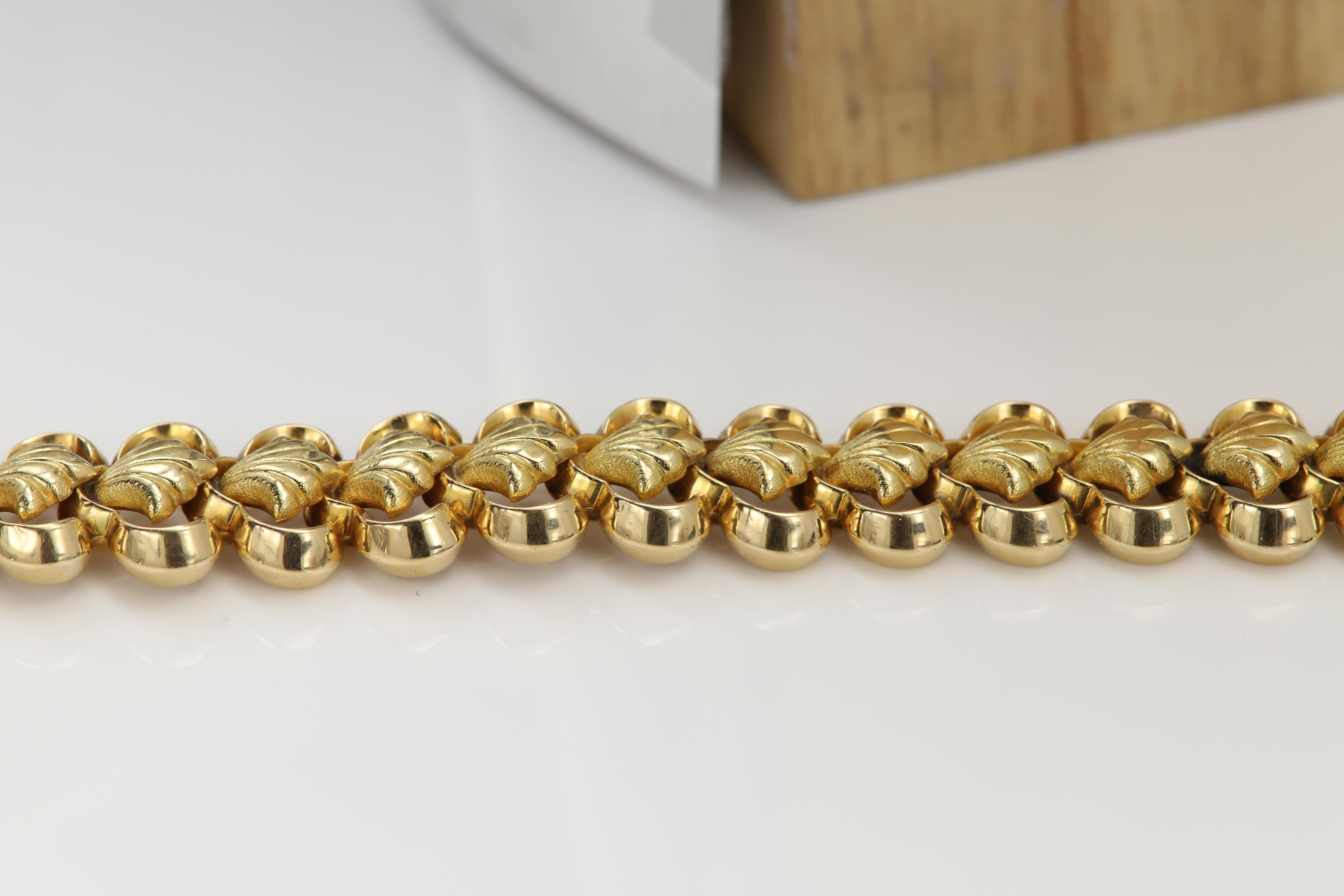 Grande bracciale A Link d'epoca, circa 1920, 18 carati in ottime condizioni in vendita 3