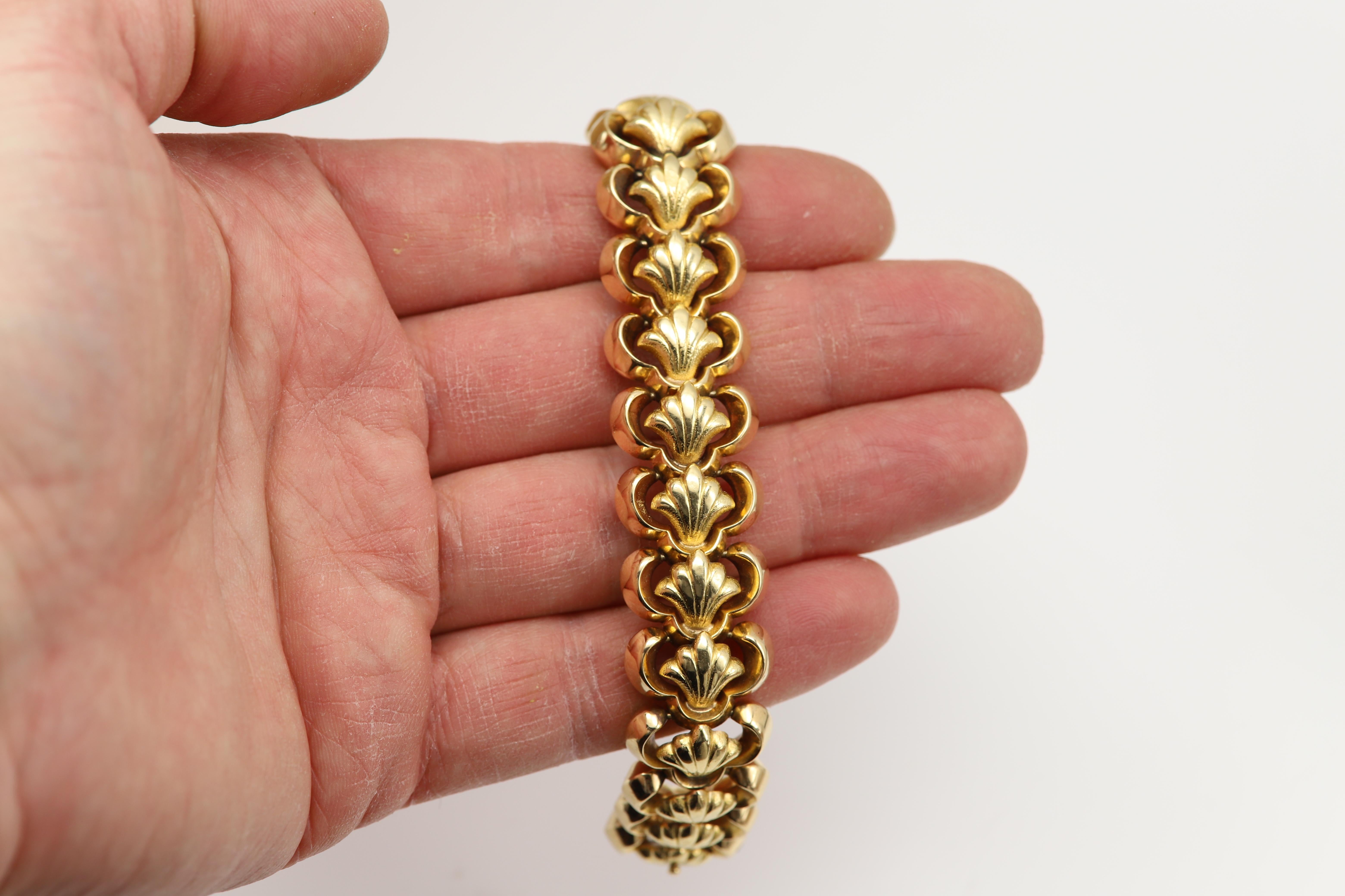 Grande bracciale A Link d'epoca, circa 1920, 18 carati in ottime condizioni in vendita 4
