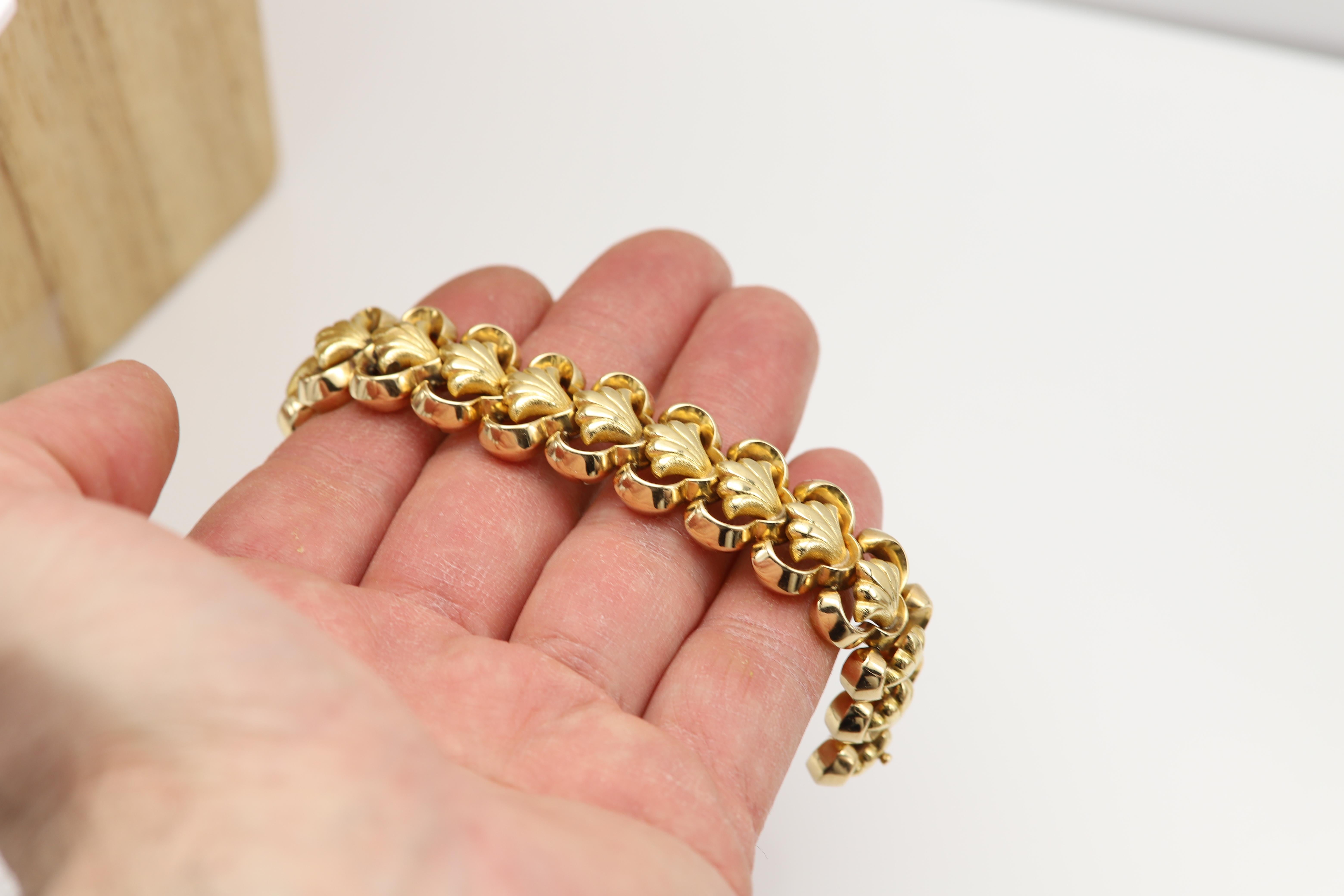 Grande bracciale A Link d'epoca, circa 1920, 18 carati in ottime condizioni in vendita 5