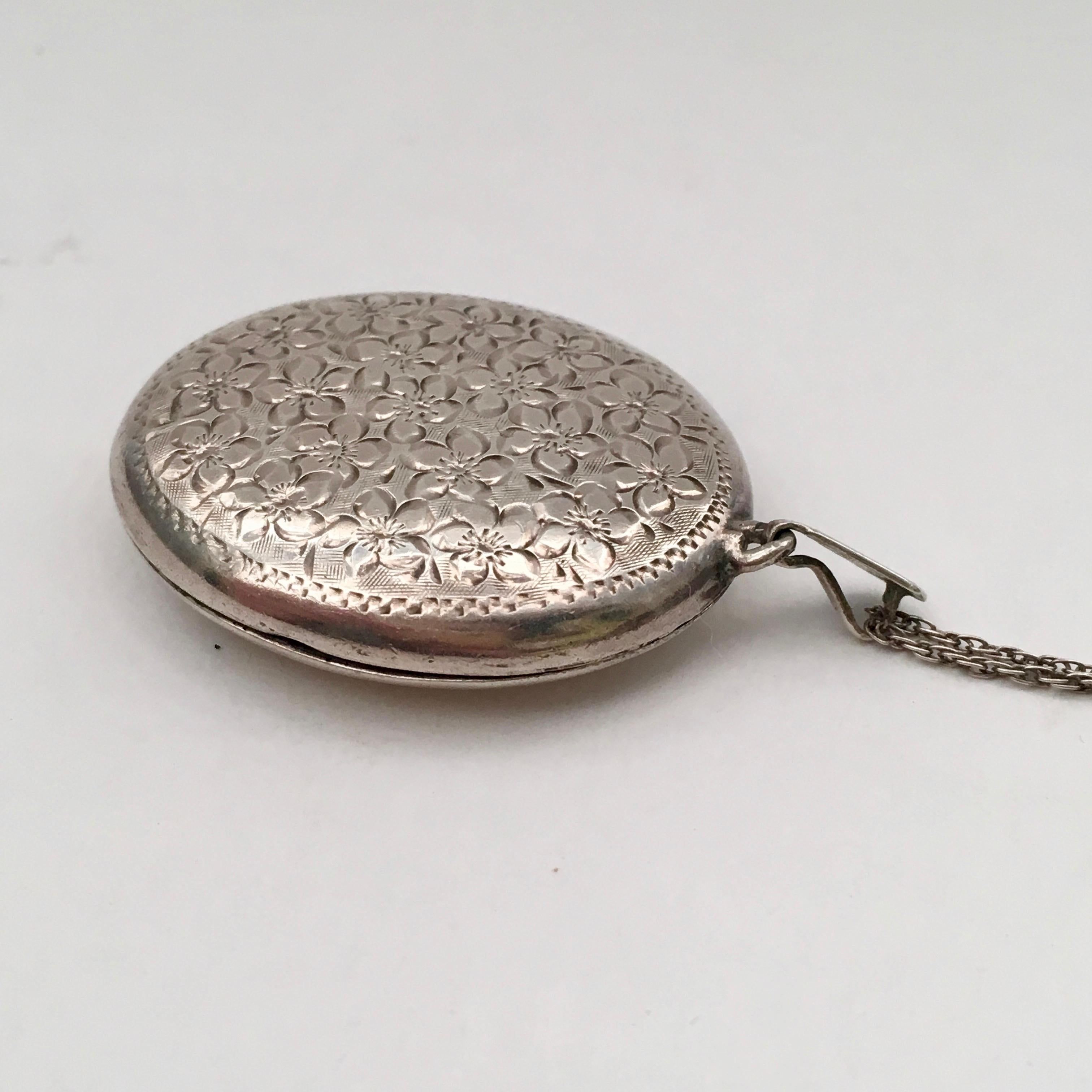 large vintage silver locket
