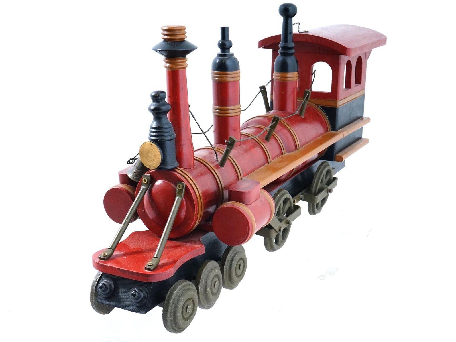 Très grande locomotive vintage de train à vapeur mesurant 26 pouces de long et 11 pouces de haut.  